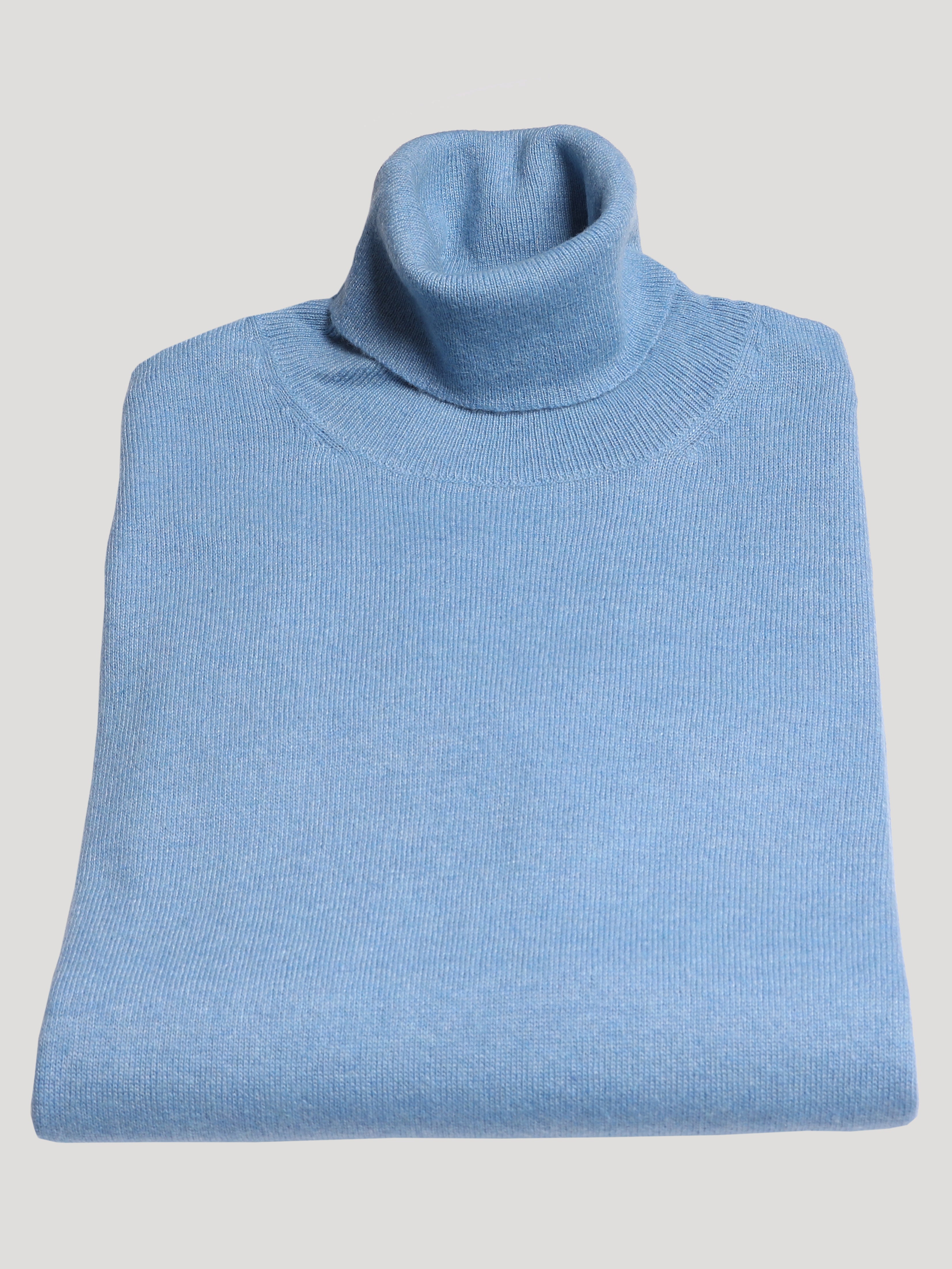Maglione Collo Alto in Cashemere Made in Italy Cielo