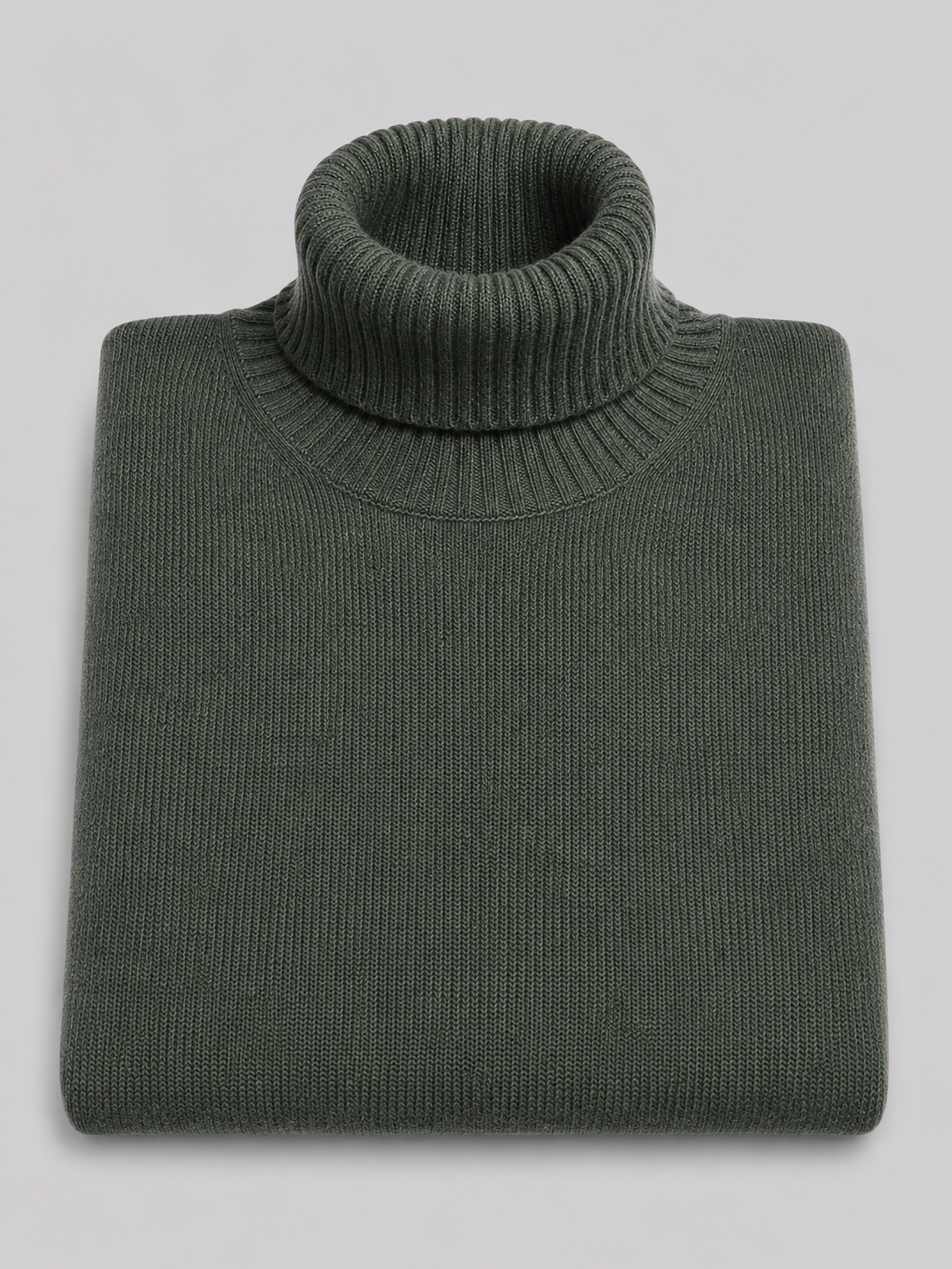 Maglione Collo Alto in Lana, 100% Made in Italy Bosco