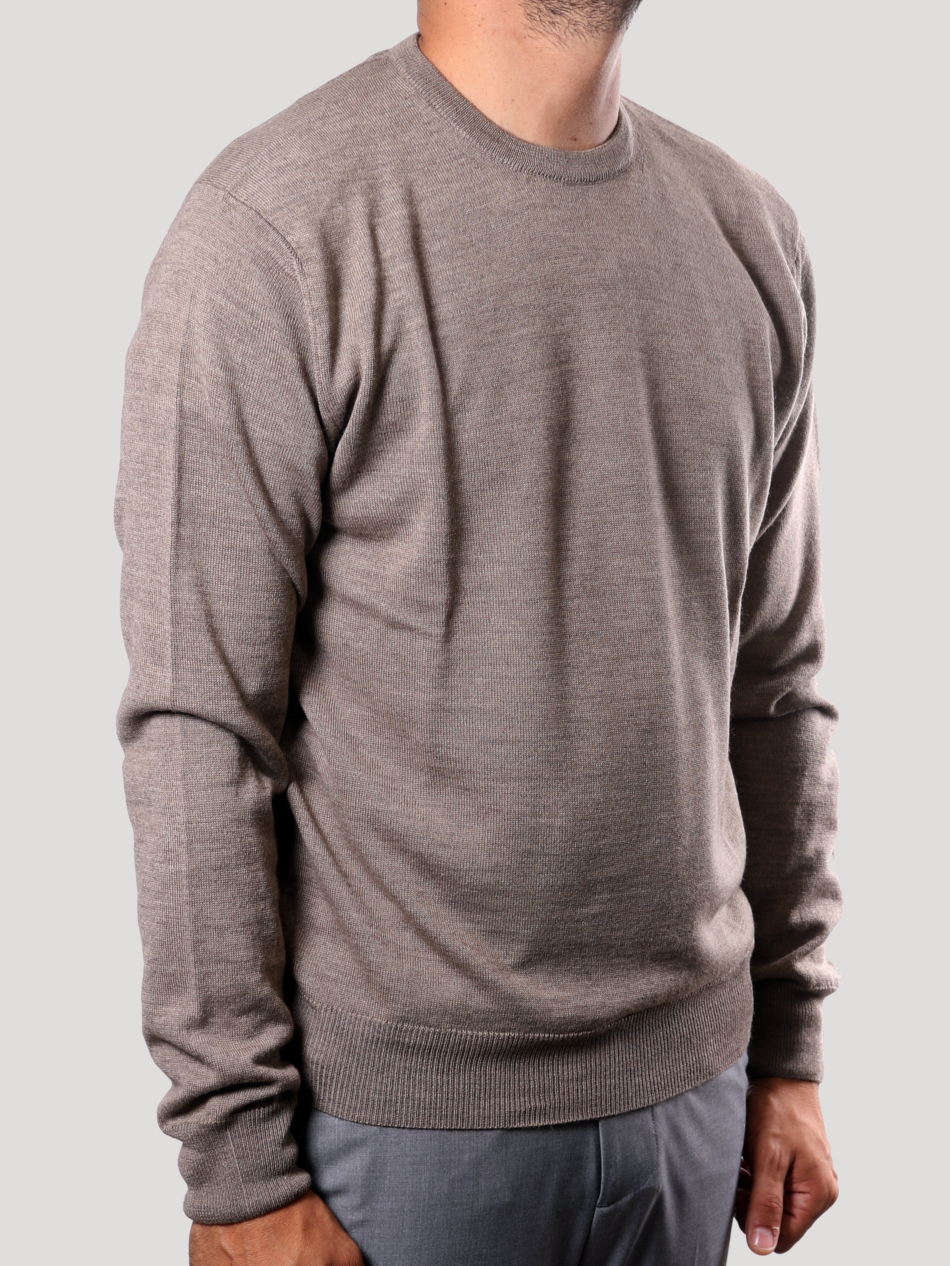 Maglione Girocollo 100% Lana Merinos Made in Italy Corda