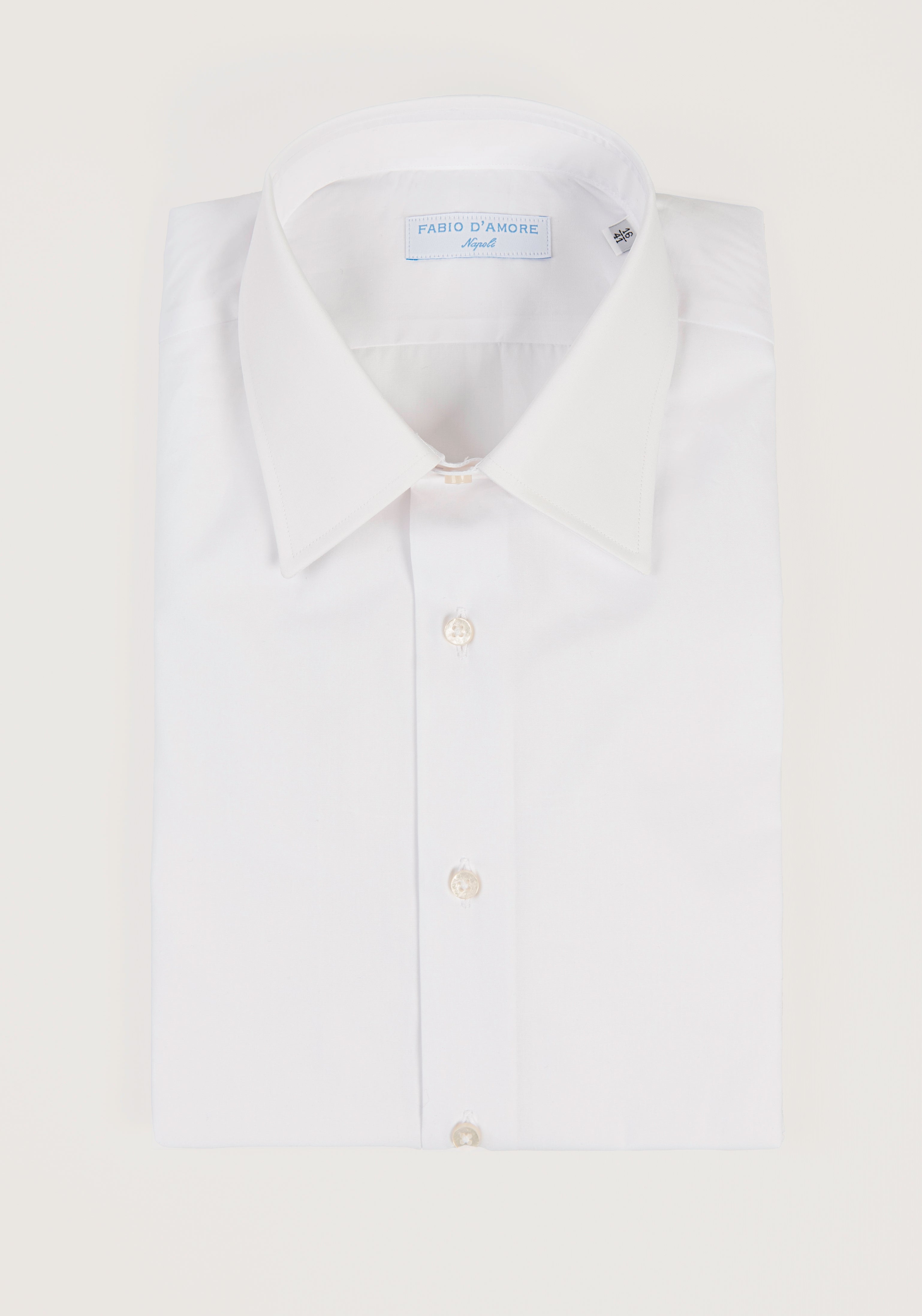 Camicia Slim Sartoriale Bianco Collo Italiano Classico Made In Italy