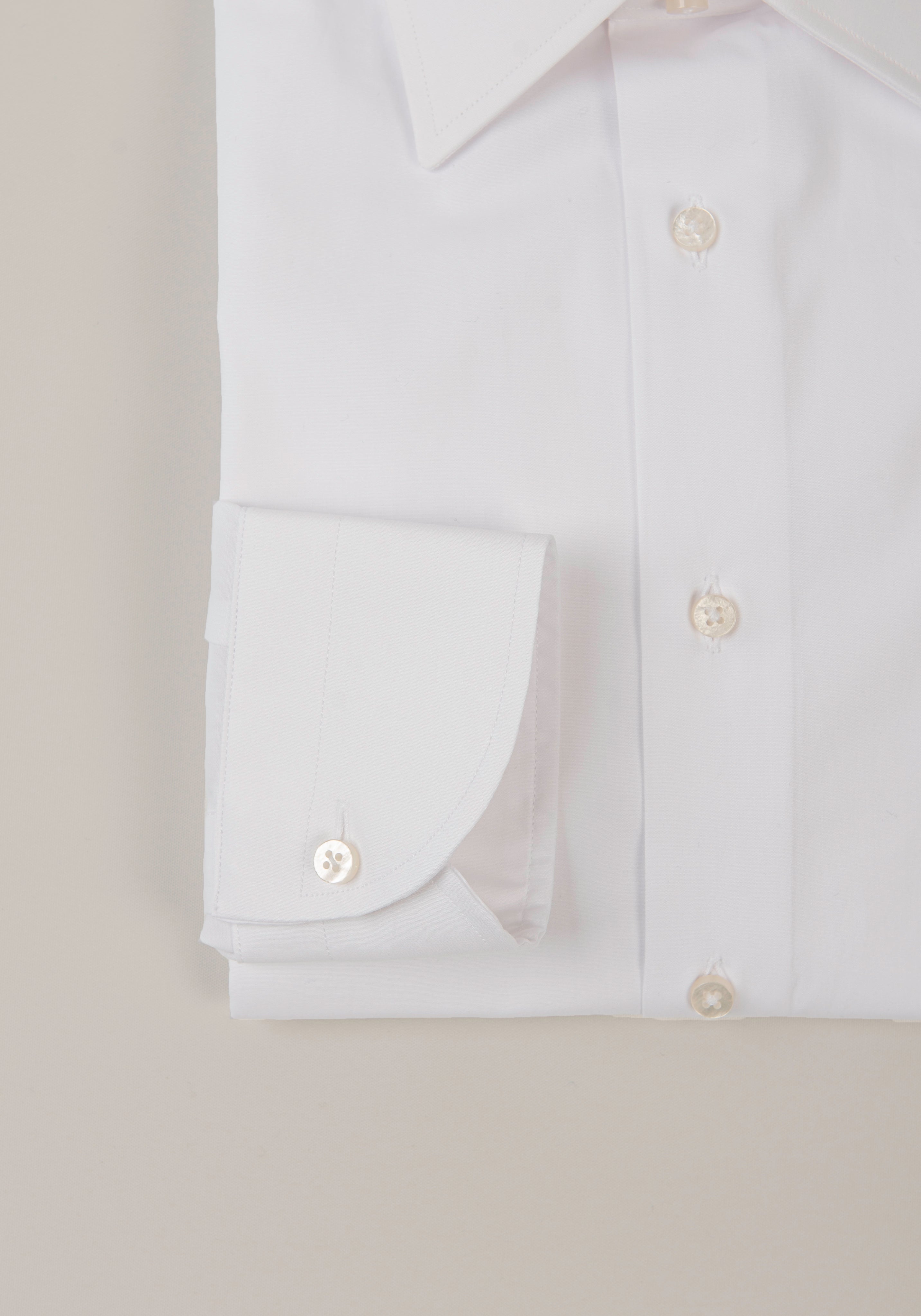 Camicia Slim Sartoriale Bianco Collo Italiano Classico Made In Italy