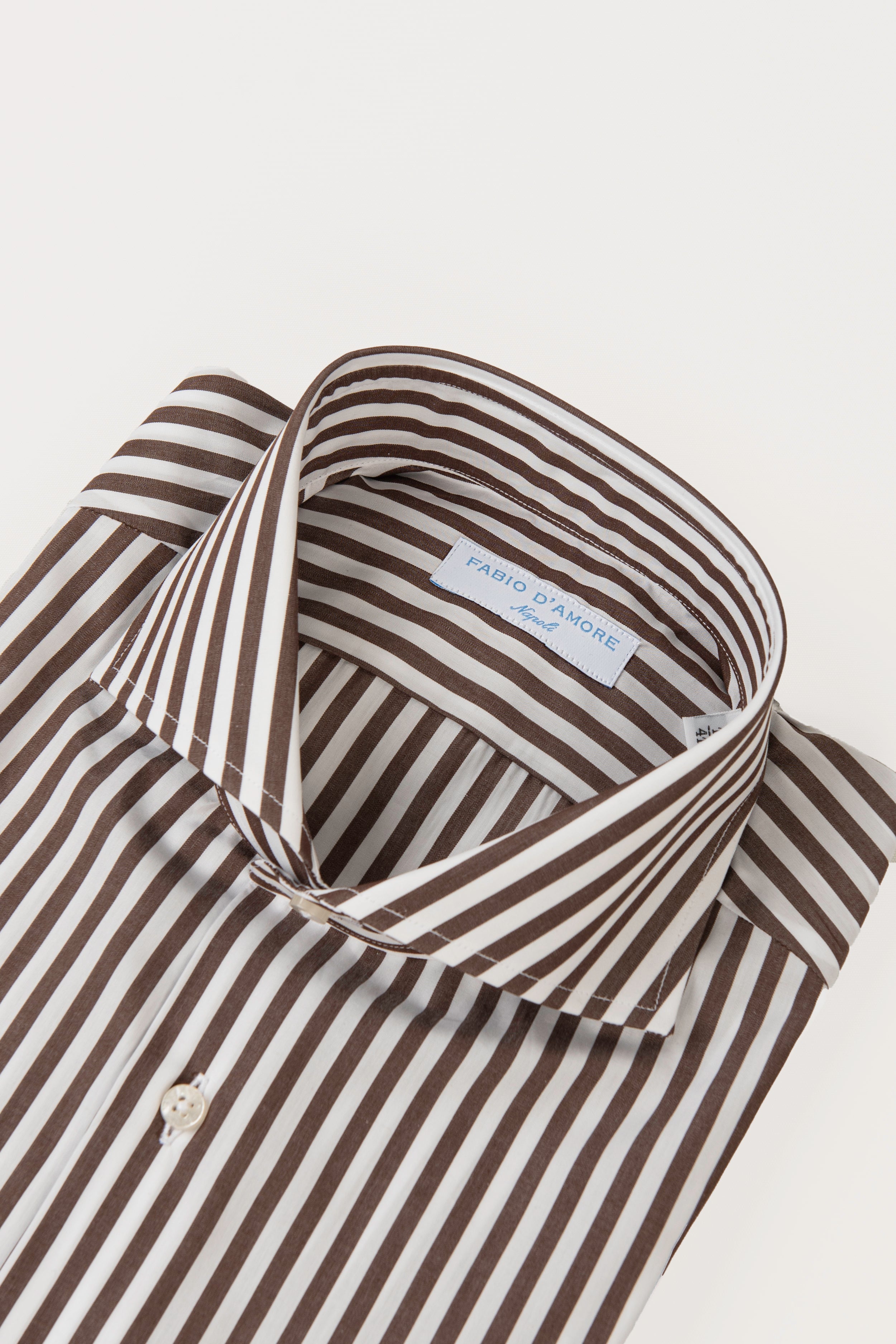 Camicia Slim Sartoriale Collo Mezzo Francese Made In Italy Planet Marrone