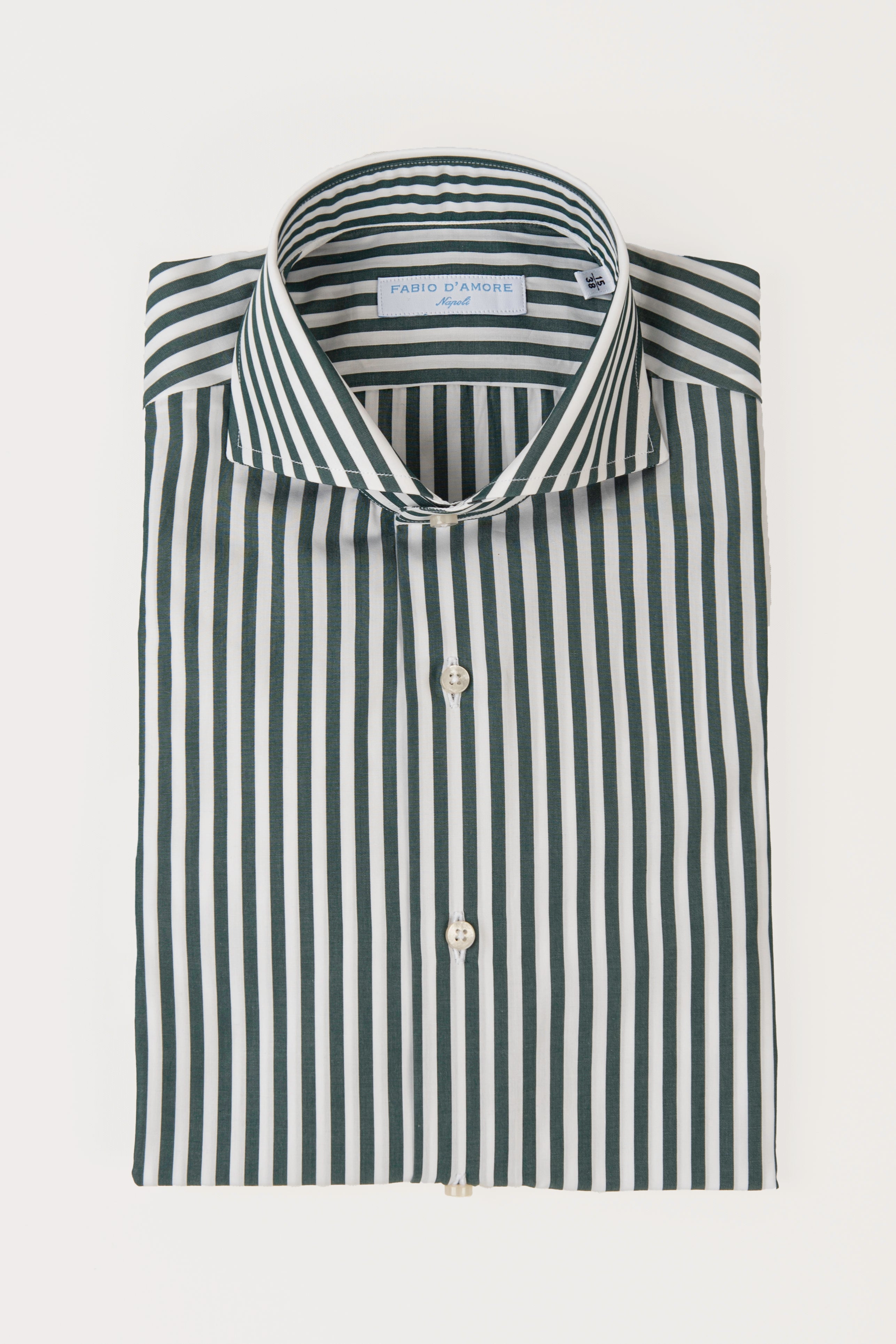 Camicia Slim Sartoriale Collo Mezzo Francese Made In Italy Planet Verde