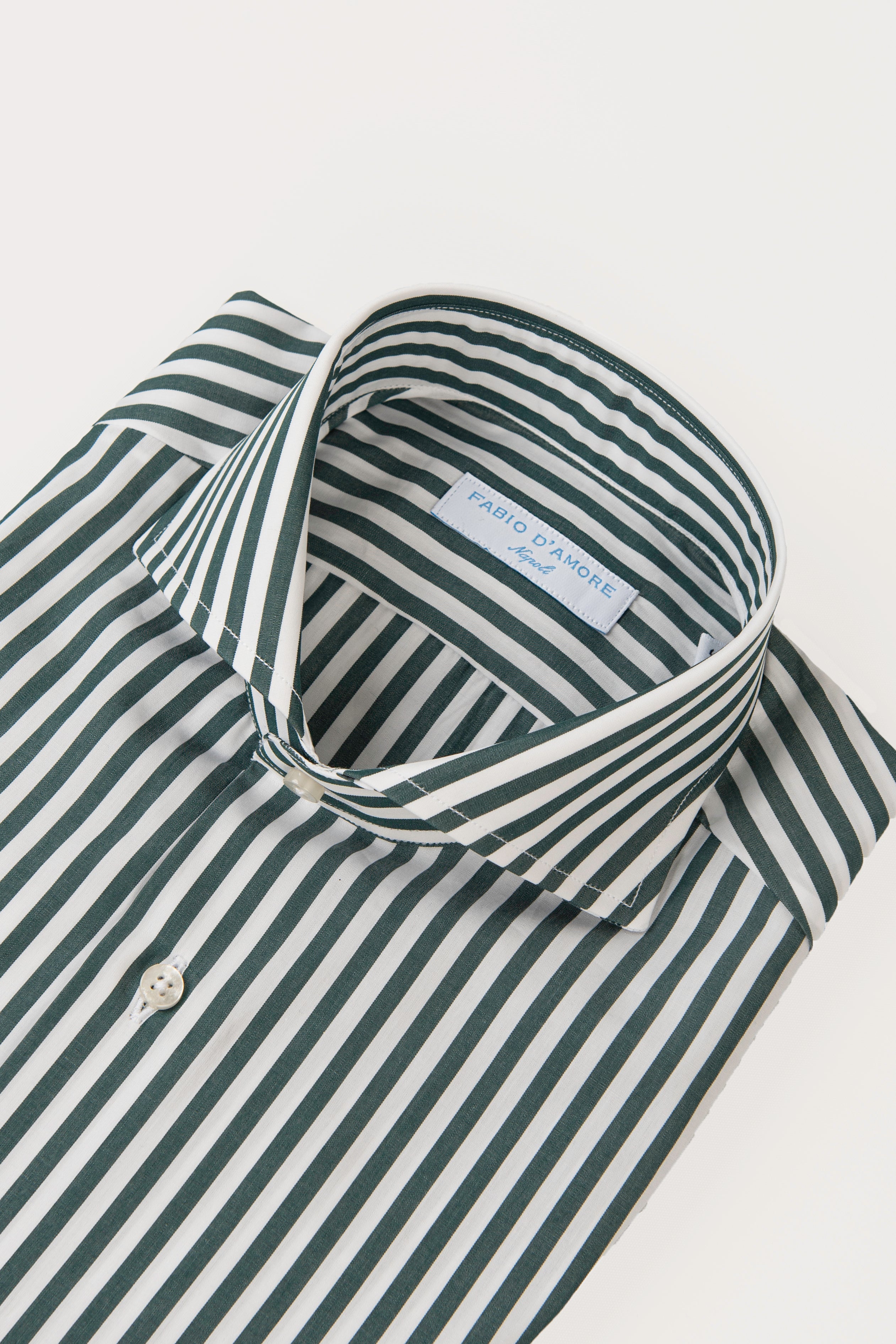 Camicia Slim Sartoriale Collo Mezzo Francese Made In Italy Planet Verde