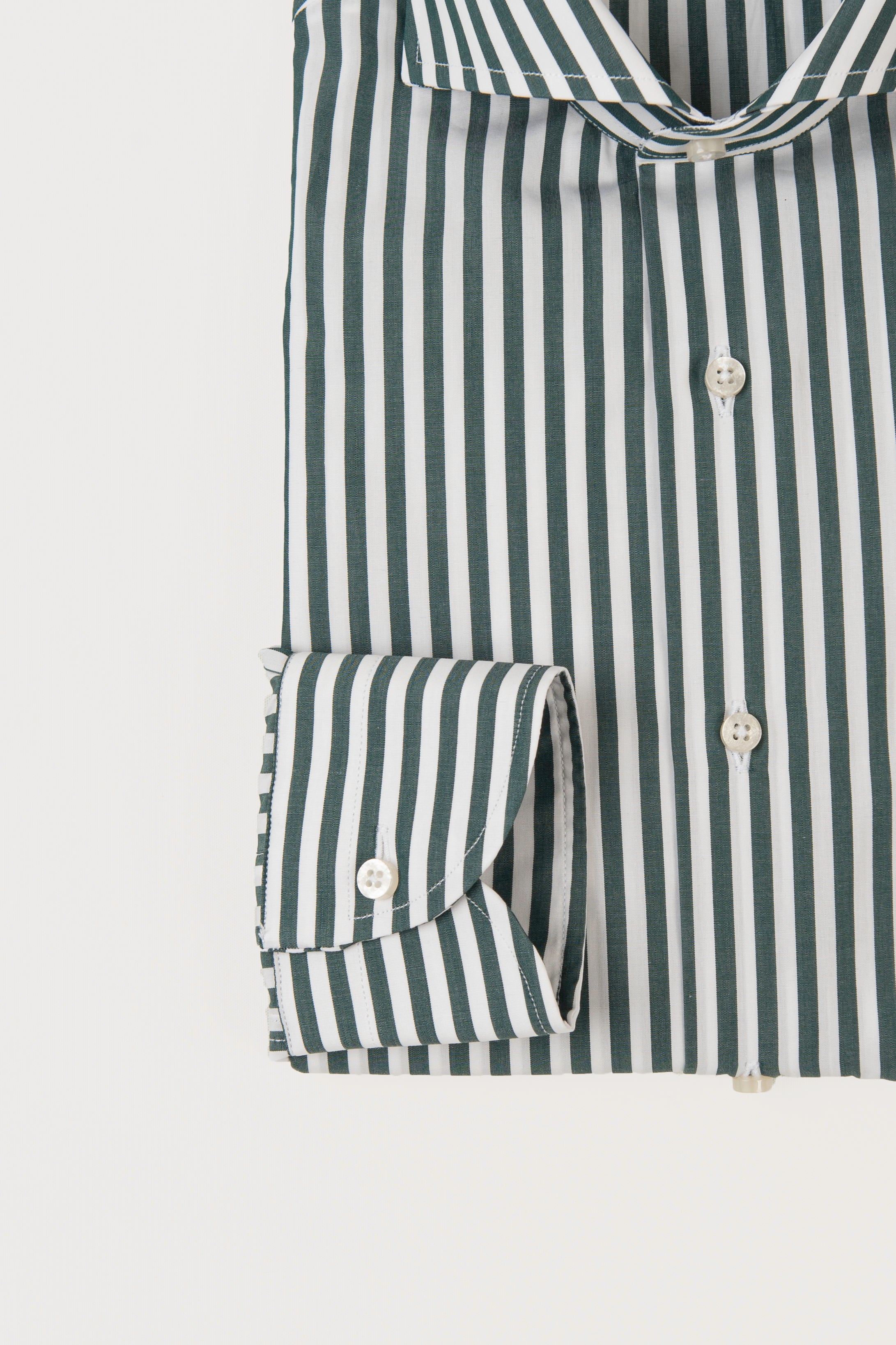 Camicia Slim Sartoriale Collo Mezzo Francese Made In Italy Planet Verde