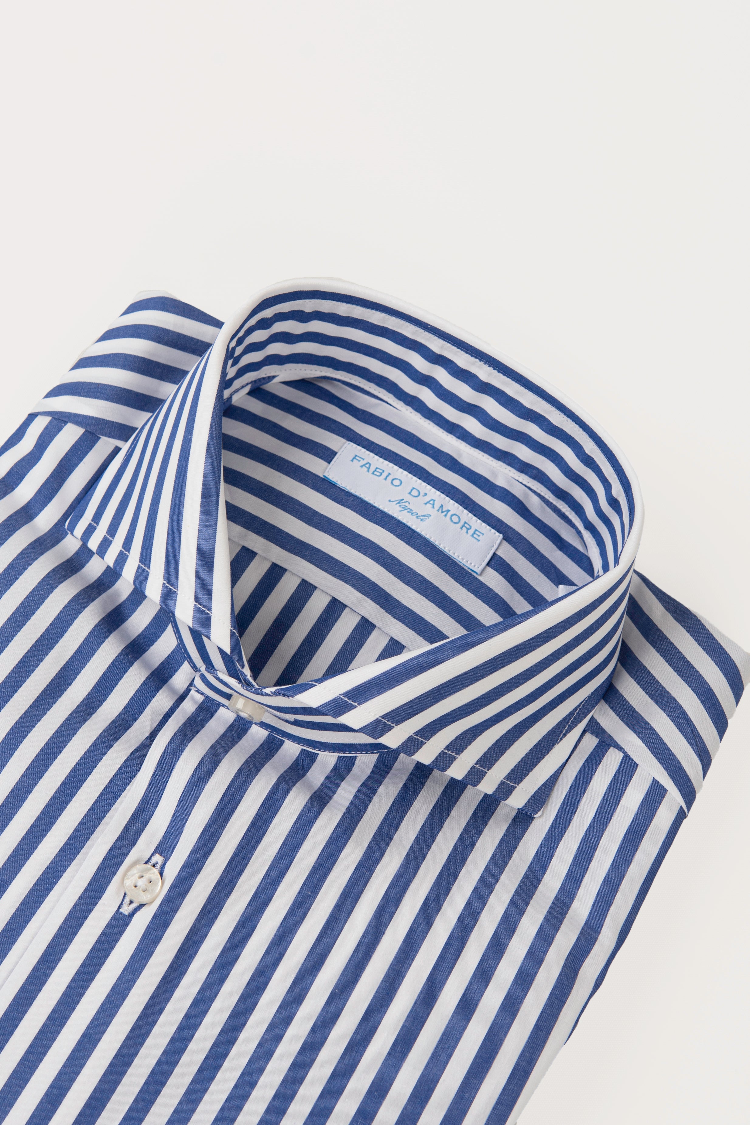 Camicia Slim Sartoriale Collo Mezzo Francese Made In Italy Planet Blu Navy