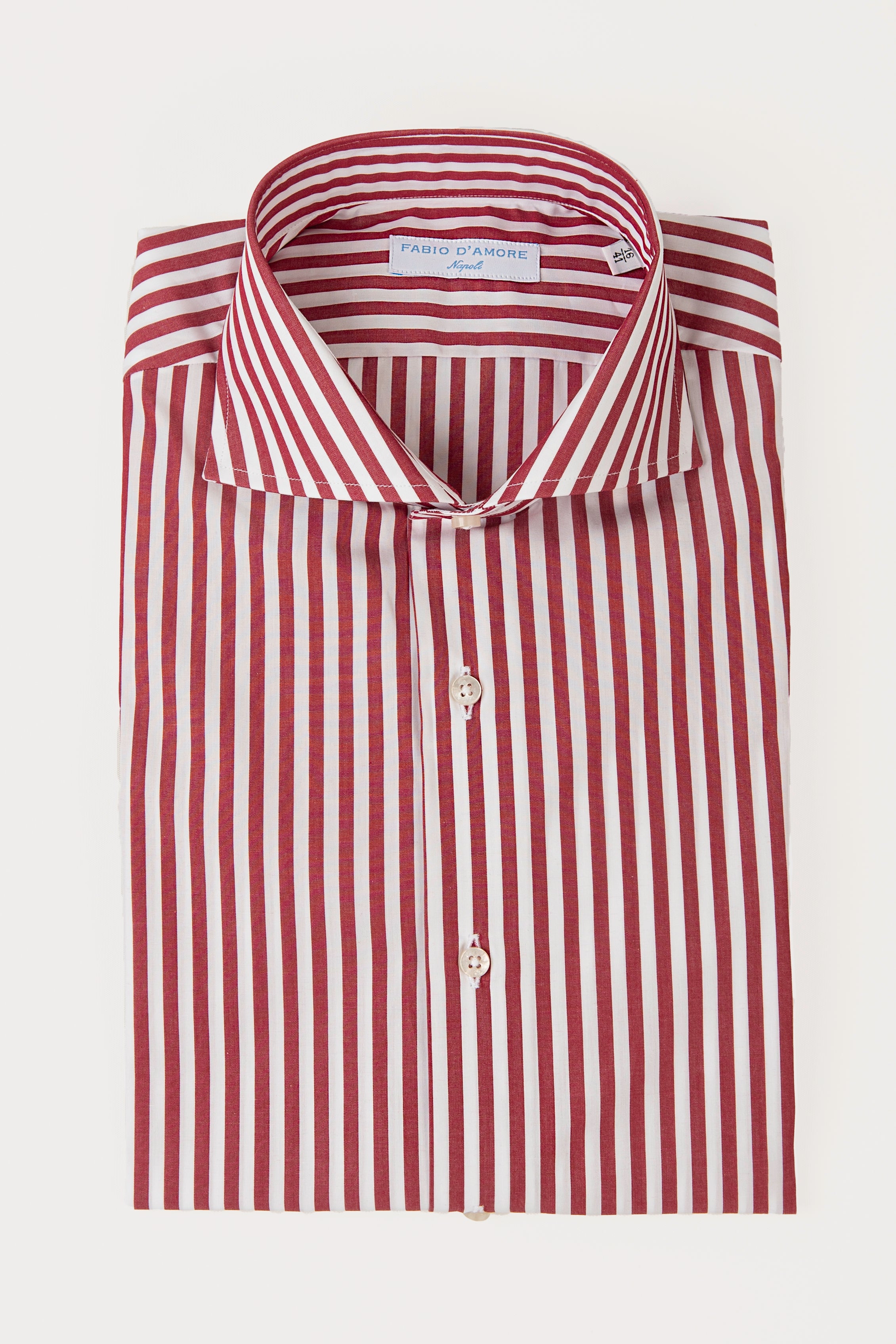 Camicia Slim Sartoriale Collo Mezzo Francese Made In Italy Planet Rosso
