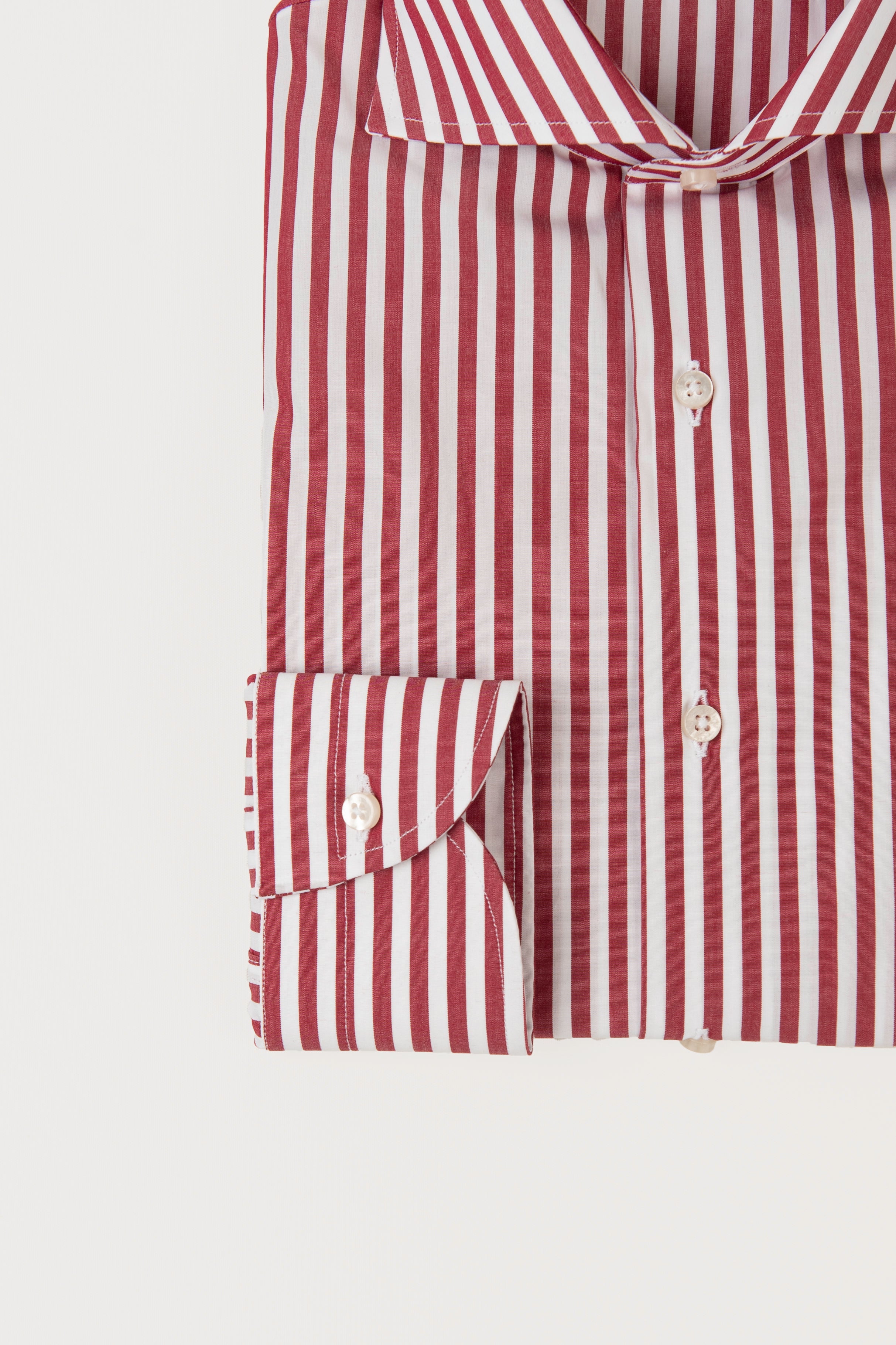 Camicia Slim Sartoriale Collo Mezzo Francese Made In Italy Planet Rosso