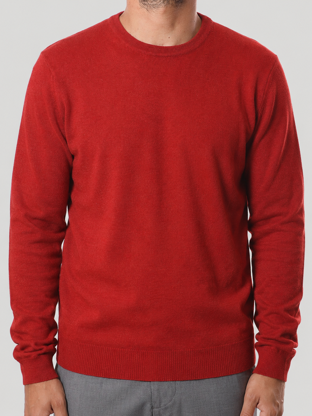 Maglione Girocollo in Cashemere, 100% Made in Italy Ruggine