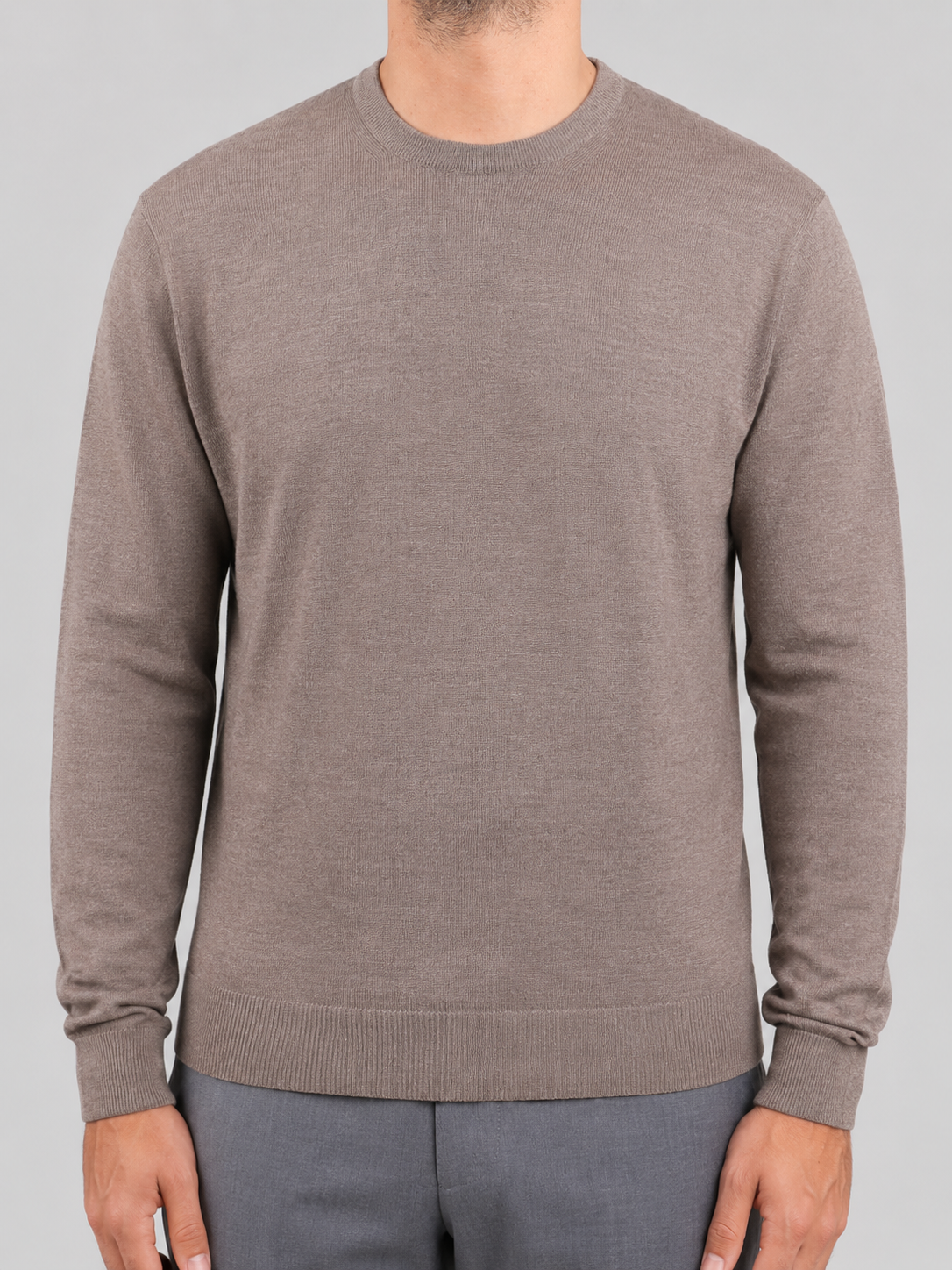 Maglione Girocollo Lana Merinos Made in Italy Corda