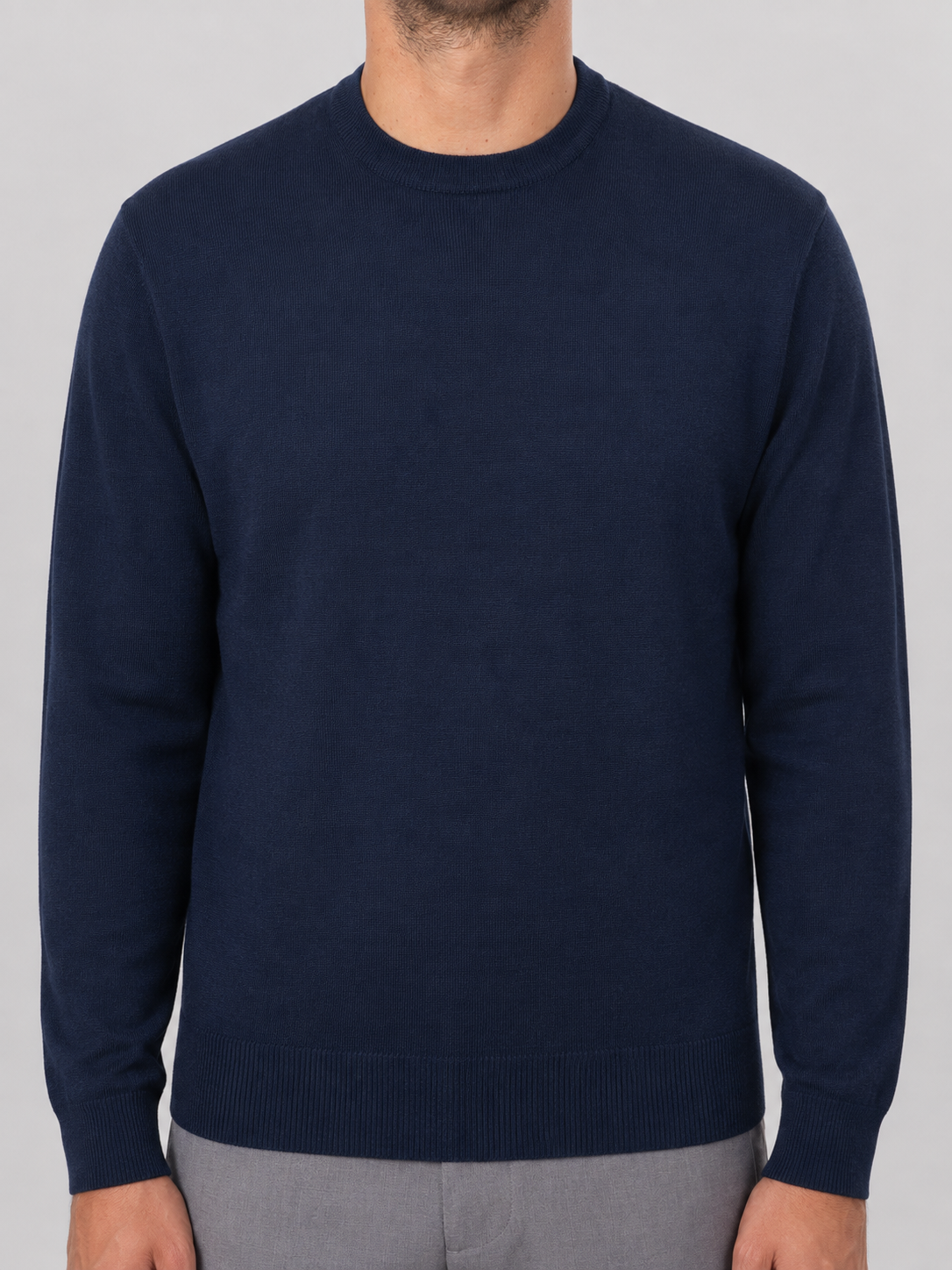 Maglione Girocollo Lana Merinos Made in Italy Inchiostro
