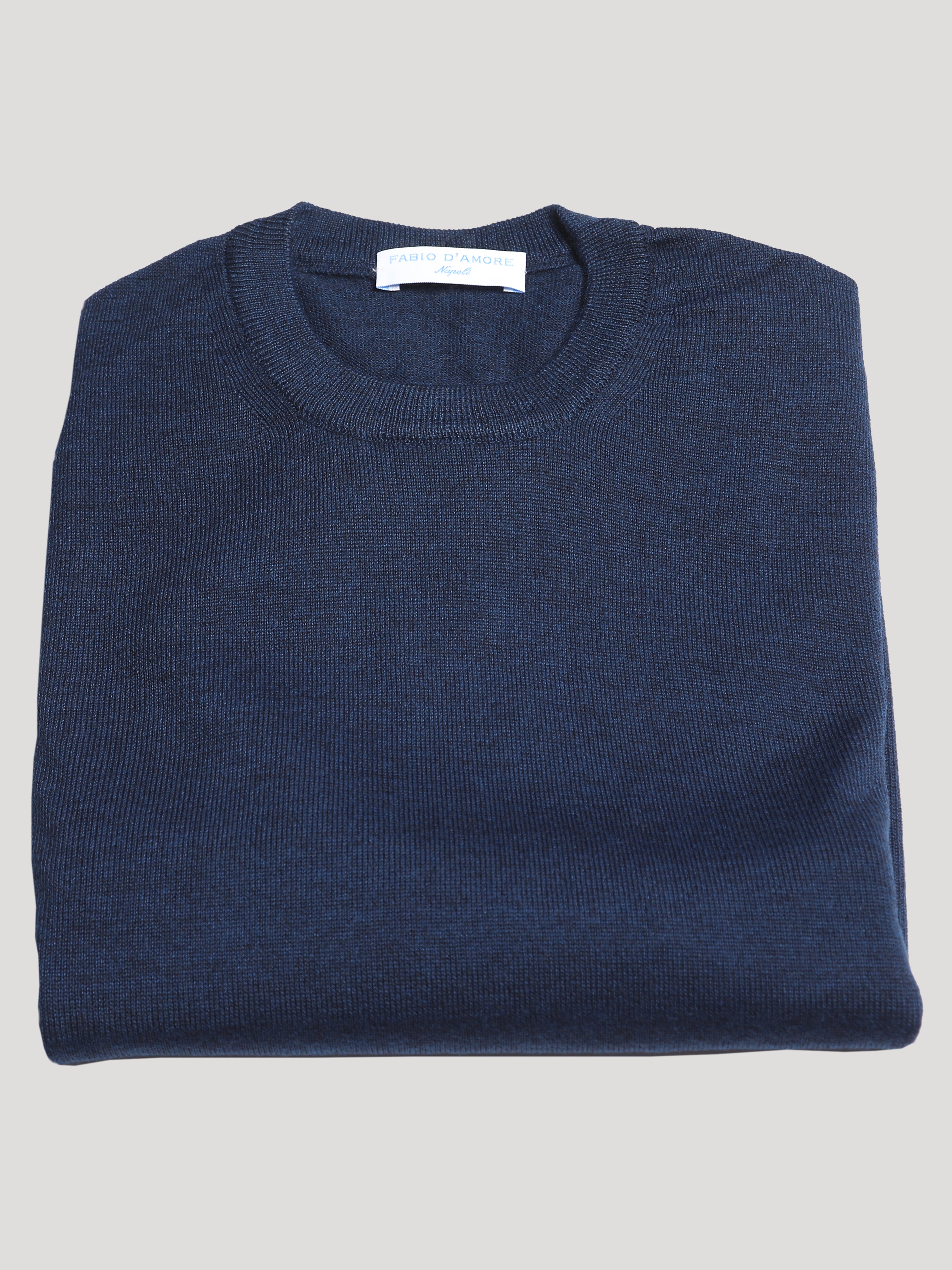Maglione Girocollo 100% Lana Merinos Made in Italy Inchiostro