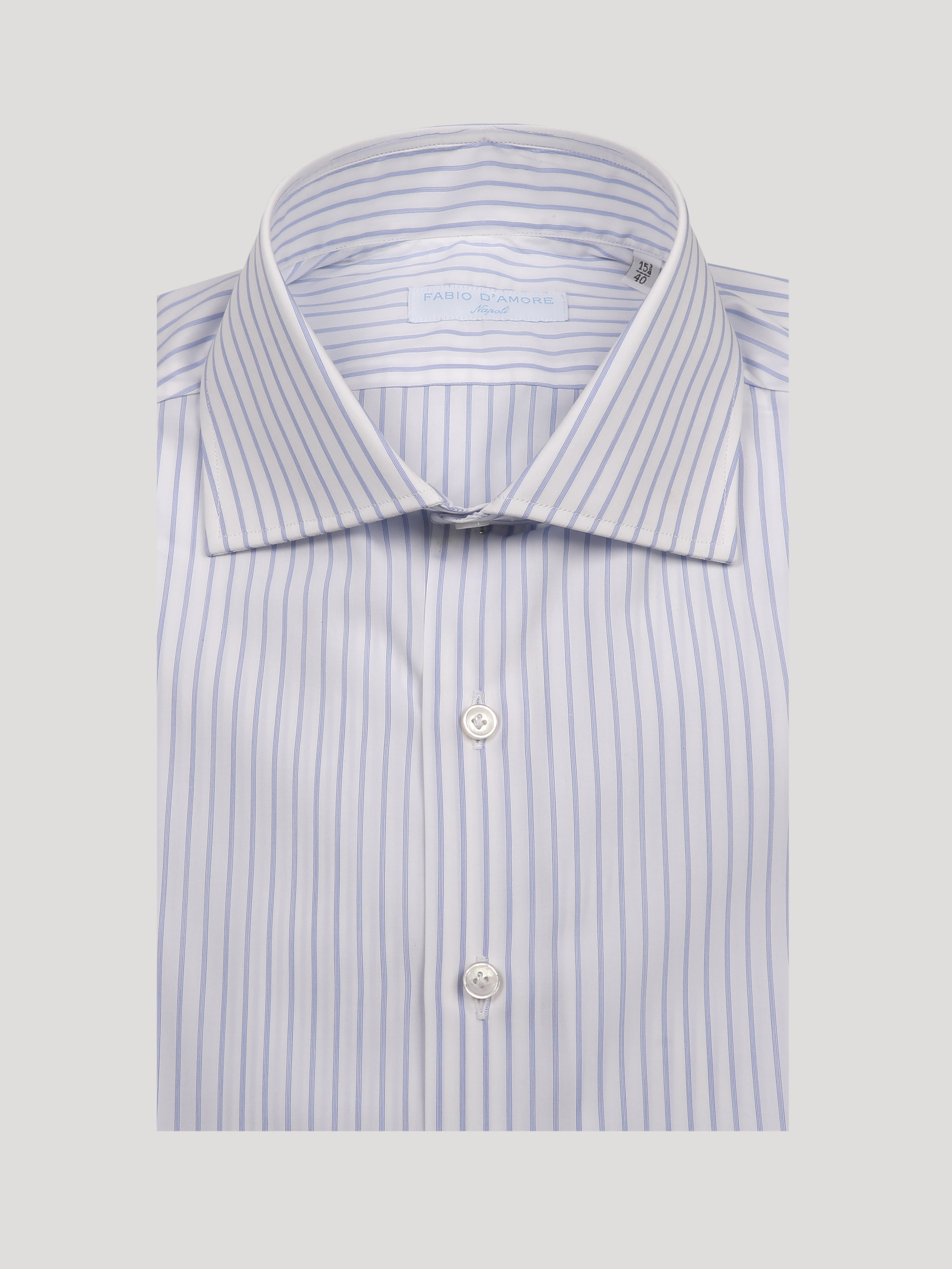 Camicia SLIM Sartoriale Collo Mezzo Francese Made In Italy Lecce 100% Cotone Popeline 70 Compact