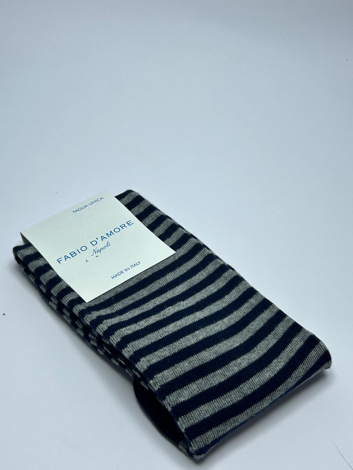Calzino lungo Riga Blu Made in Italy