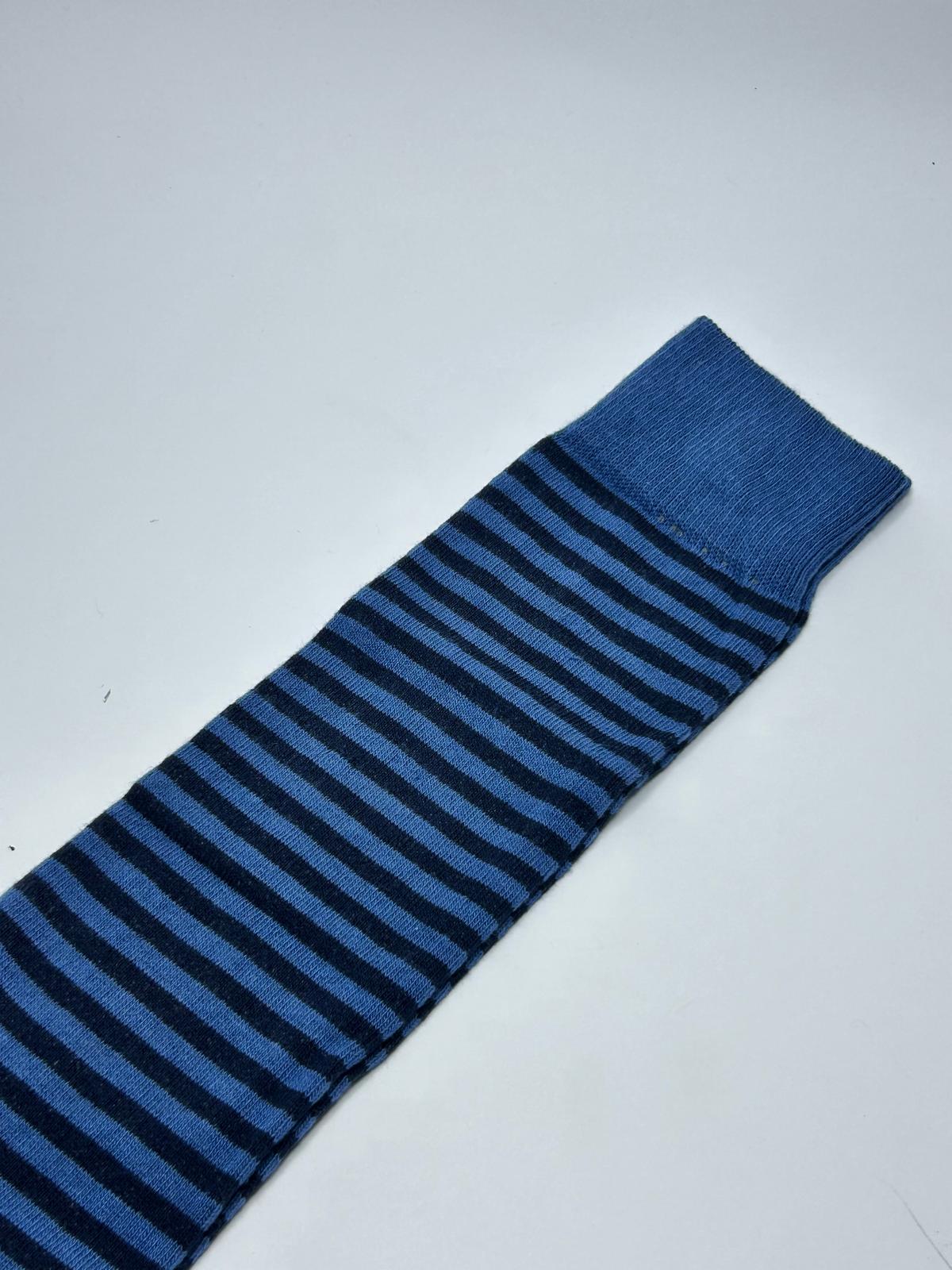 Calzino lungo Riga azzurra Made in Italy