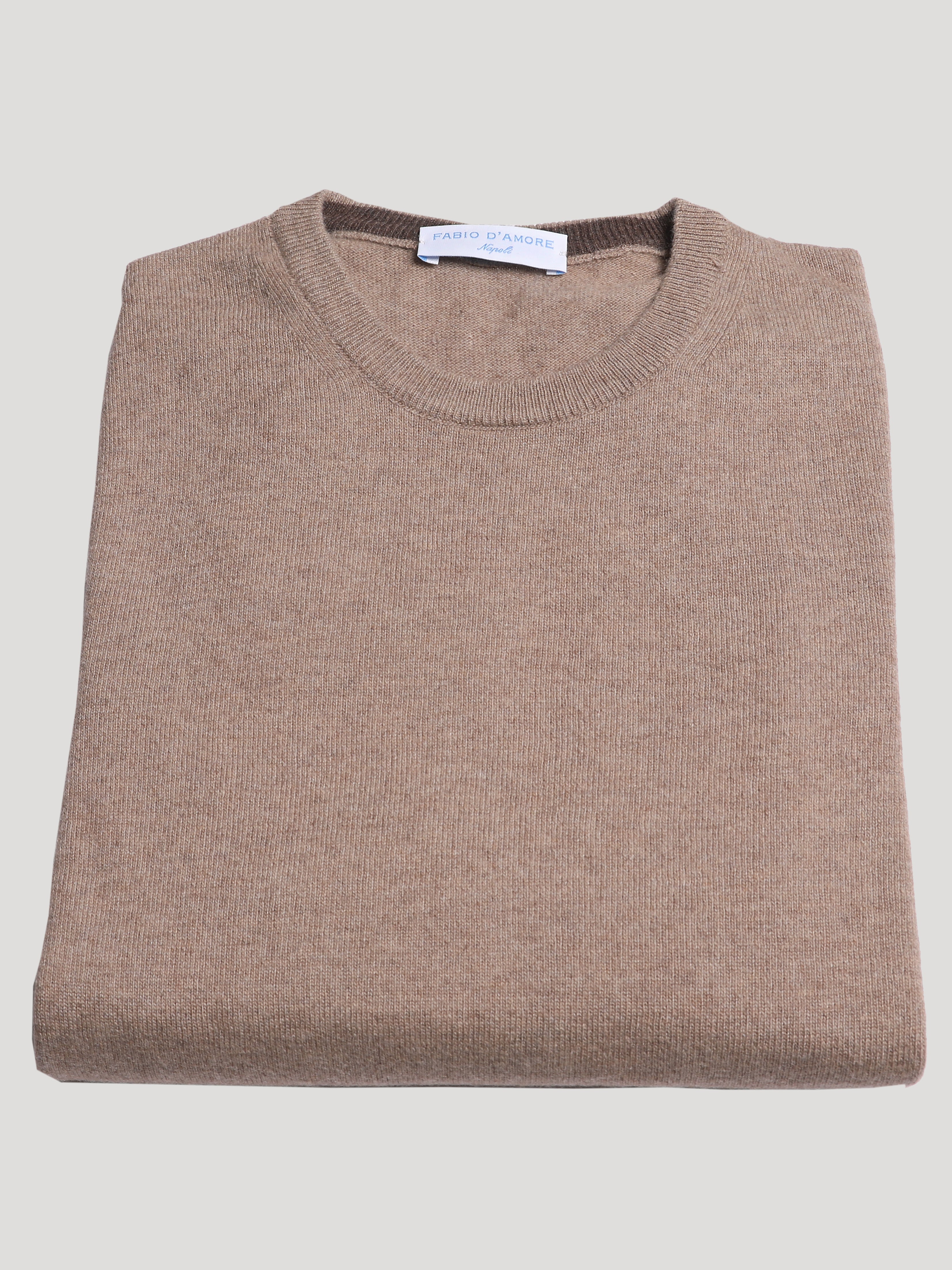 Maglione Girocollo in Cashemere Made in Italy Sabbia