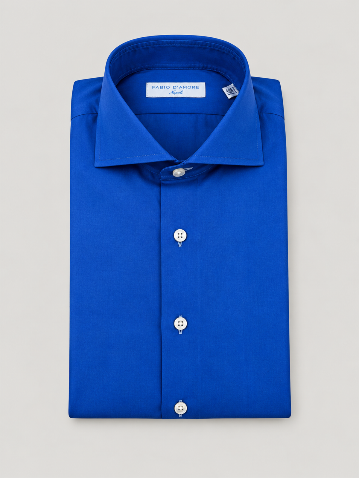 Camicia Slim Sartoriale Blu Cobalto chiaro Made In Italy