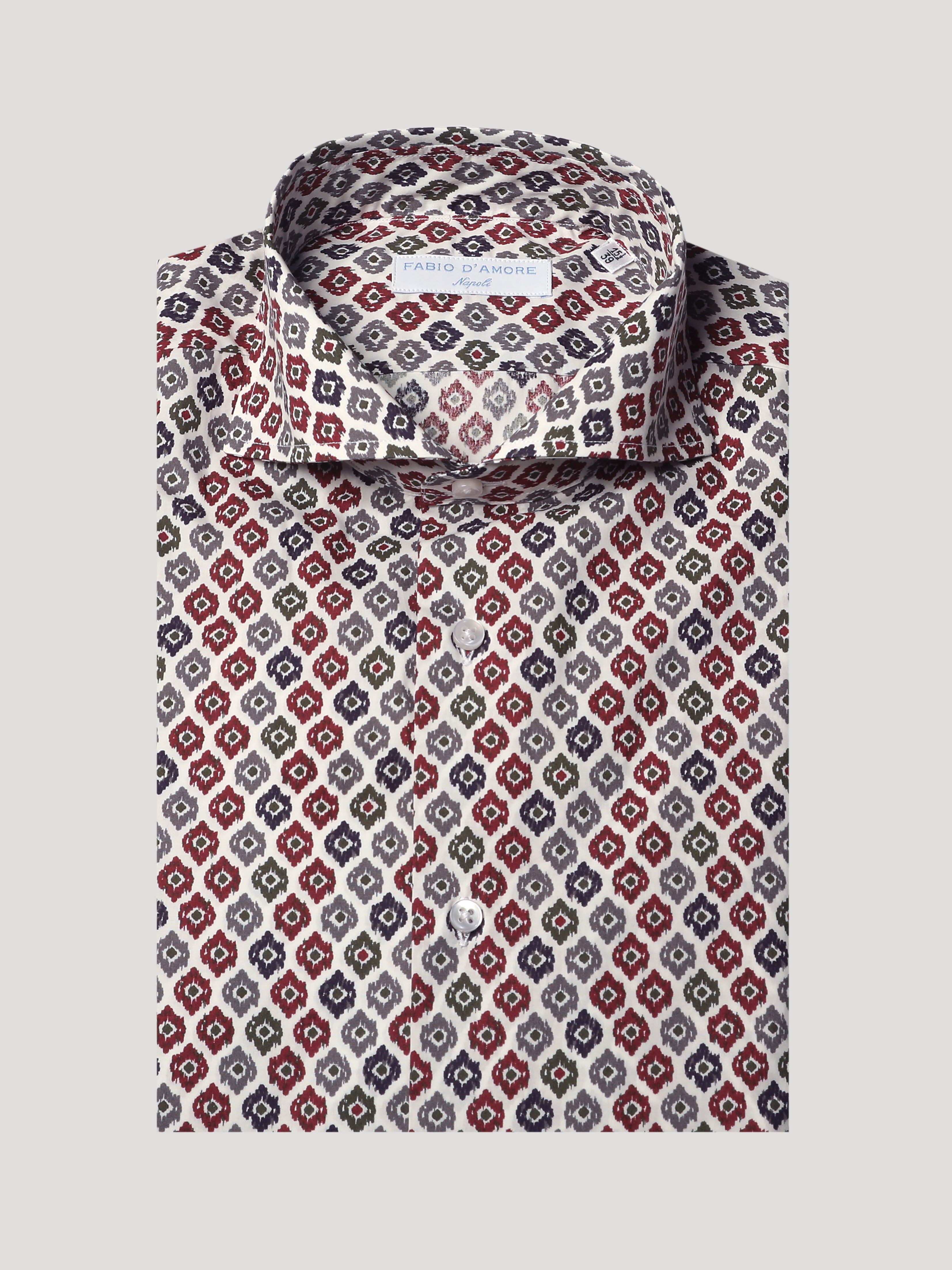 Camicia Slim Sartoriale Collo Mezzo Francese Soft Safari Made In Italy