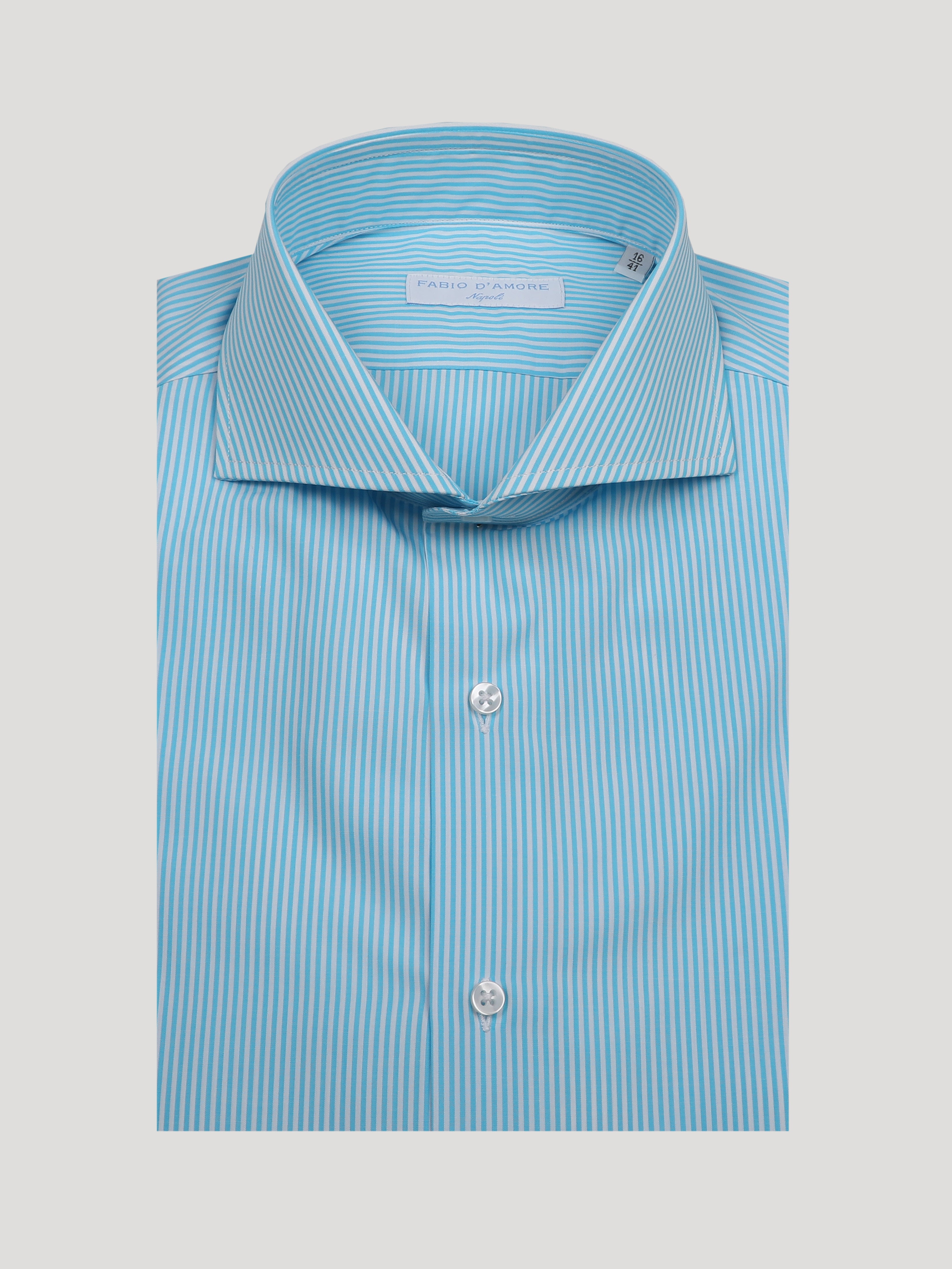 Camicia Slim Sartoriale Naxos Turchese Made in Italy
