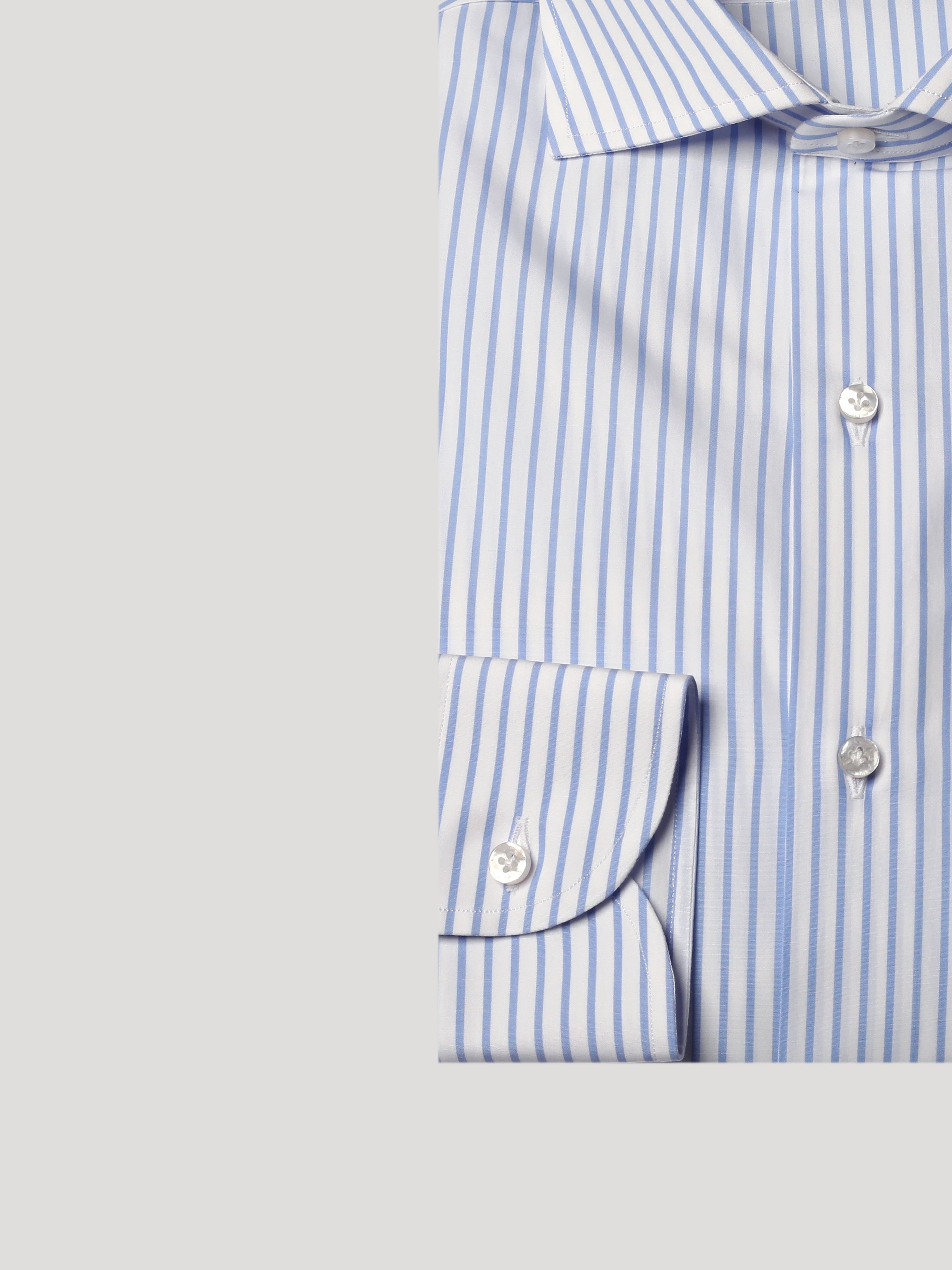 Camicia Sartoriale Collo Mezzo Francese Celeste Royal Made In Italy