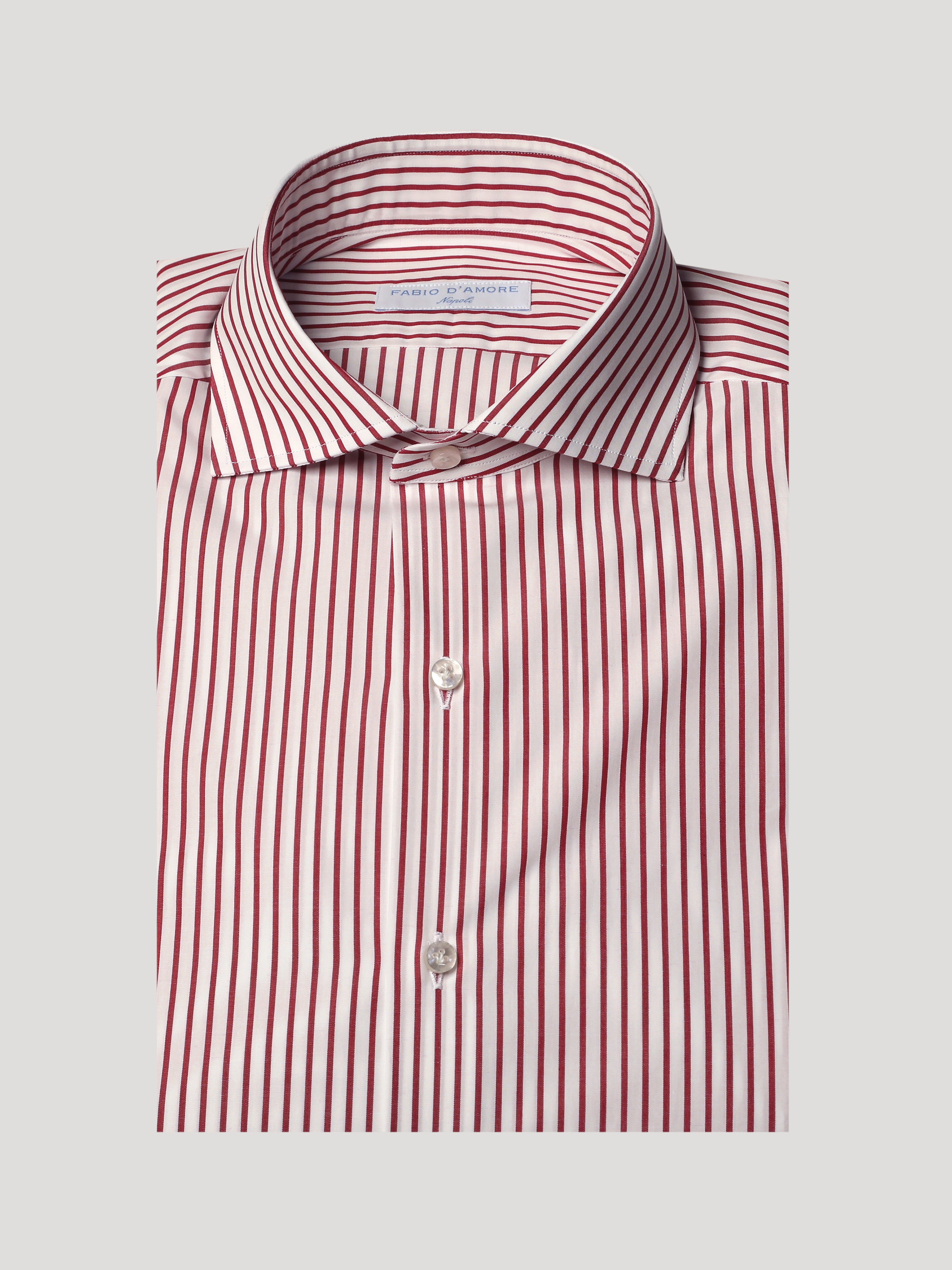 Camicia Slim Sartoriale Collo Mezzo Francese Rosso Royal Made In Italy