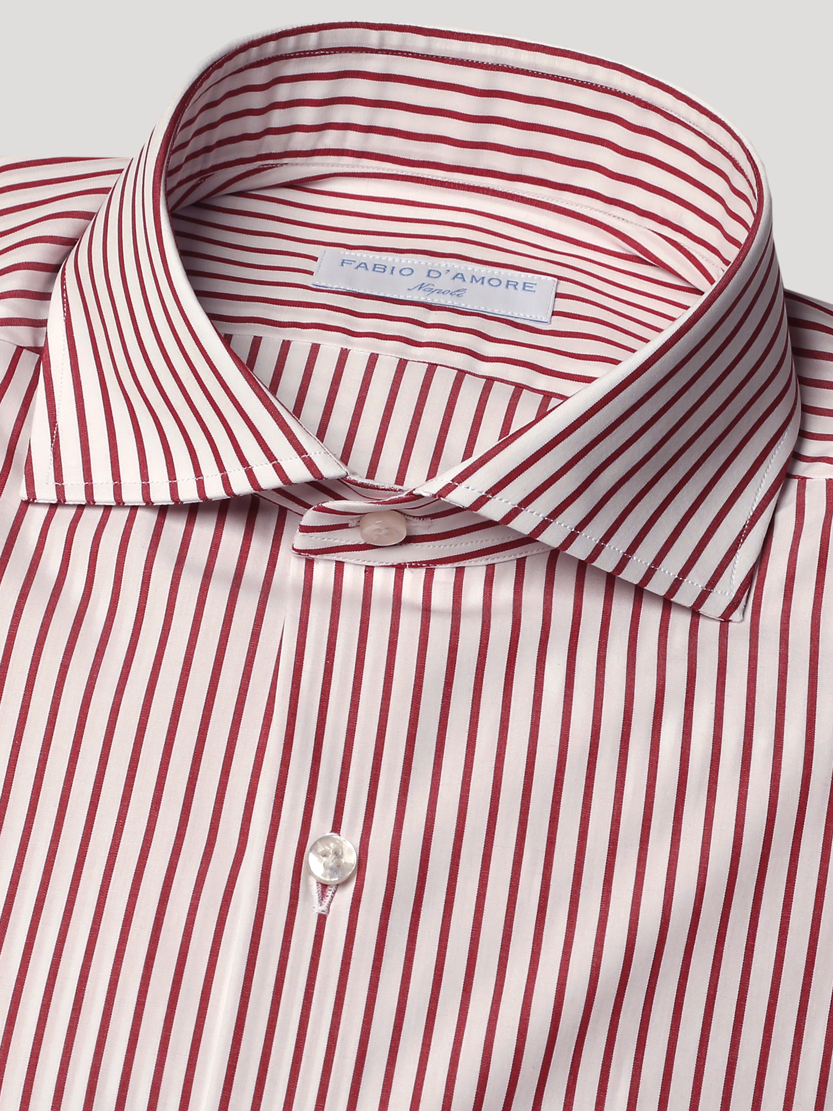 Camicia Slim Sartoriale Collo Mezzo Francese Rosso Royal Made In Italy