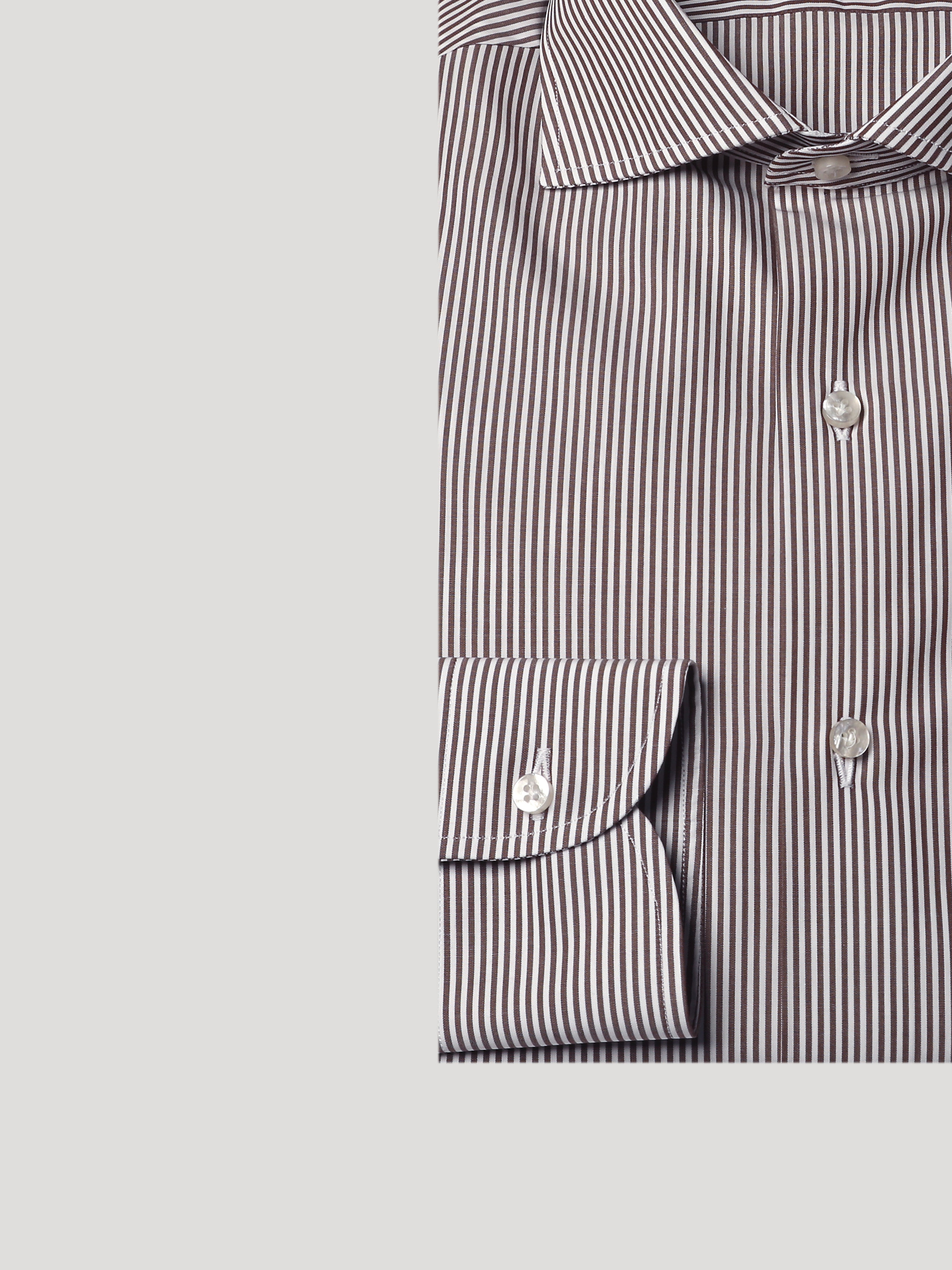 Camicia Slim Sartoriale Collo Mezzo Francese Naxos Marrone