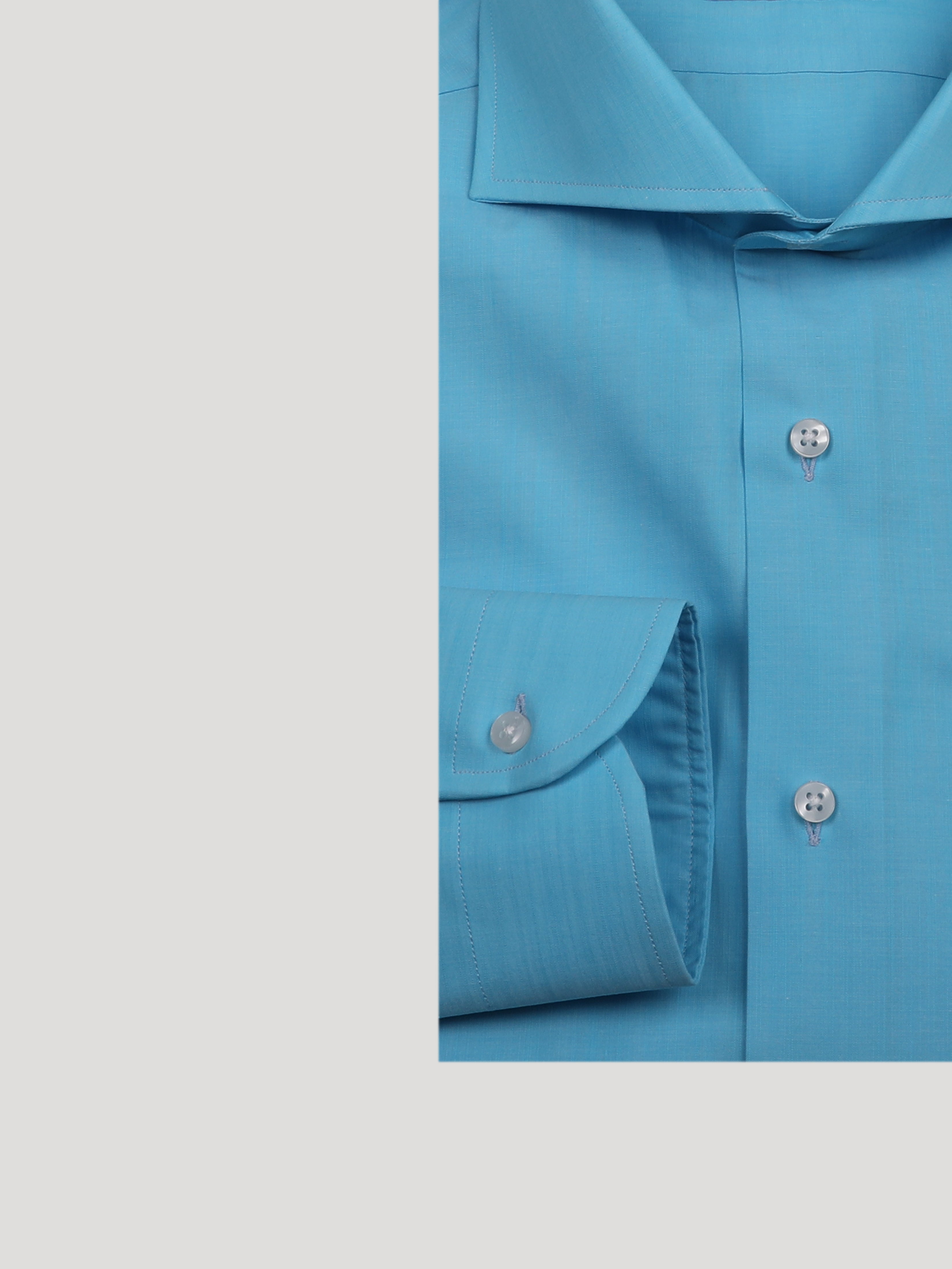 Camicia Slim Sartoriale Basic Turchese Made In Italy