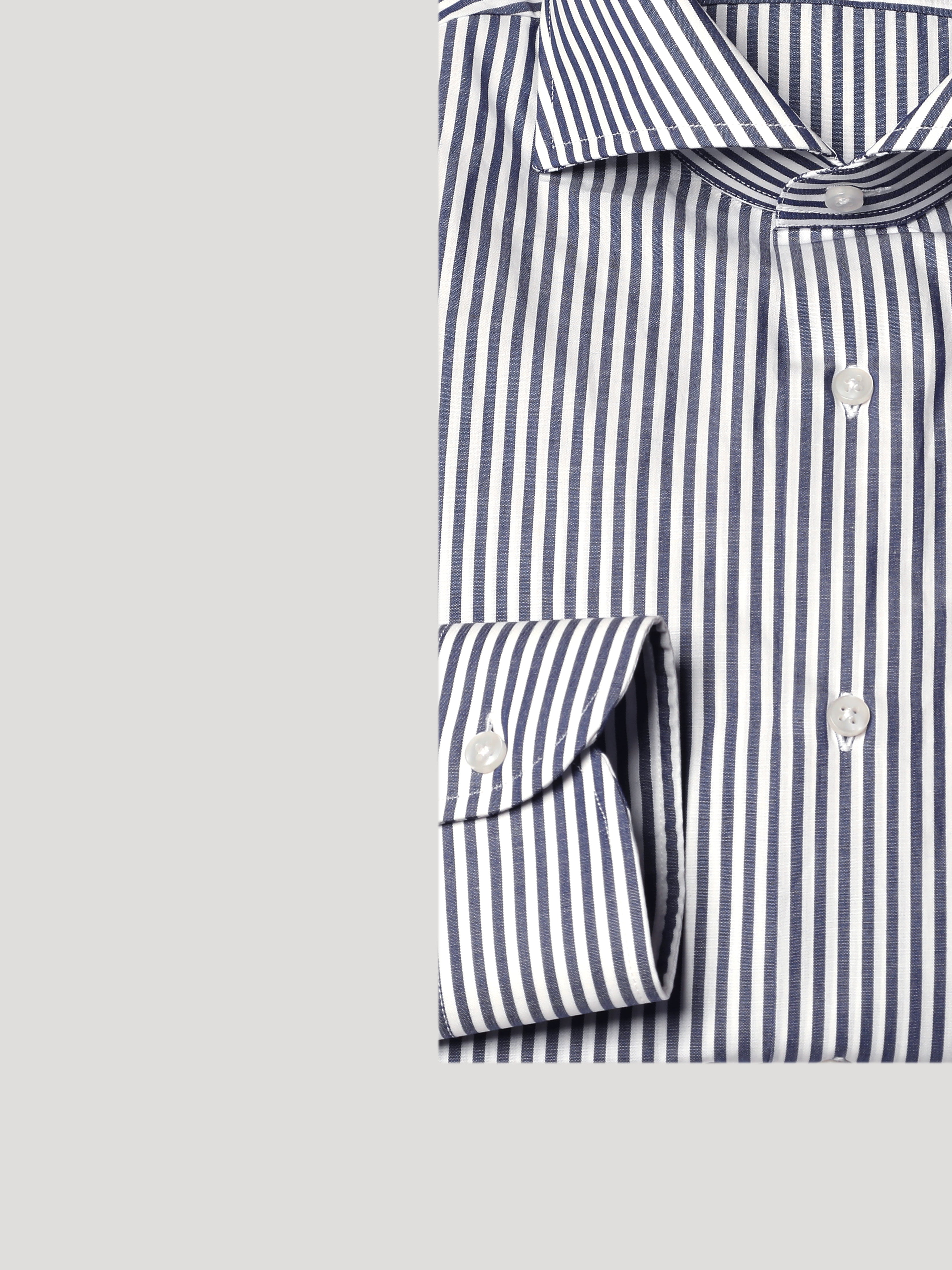 Camicia Slim Sartoriale Collo Mezzo Francese Tinos Blu