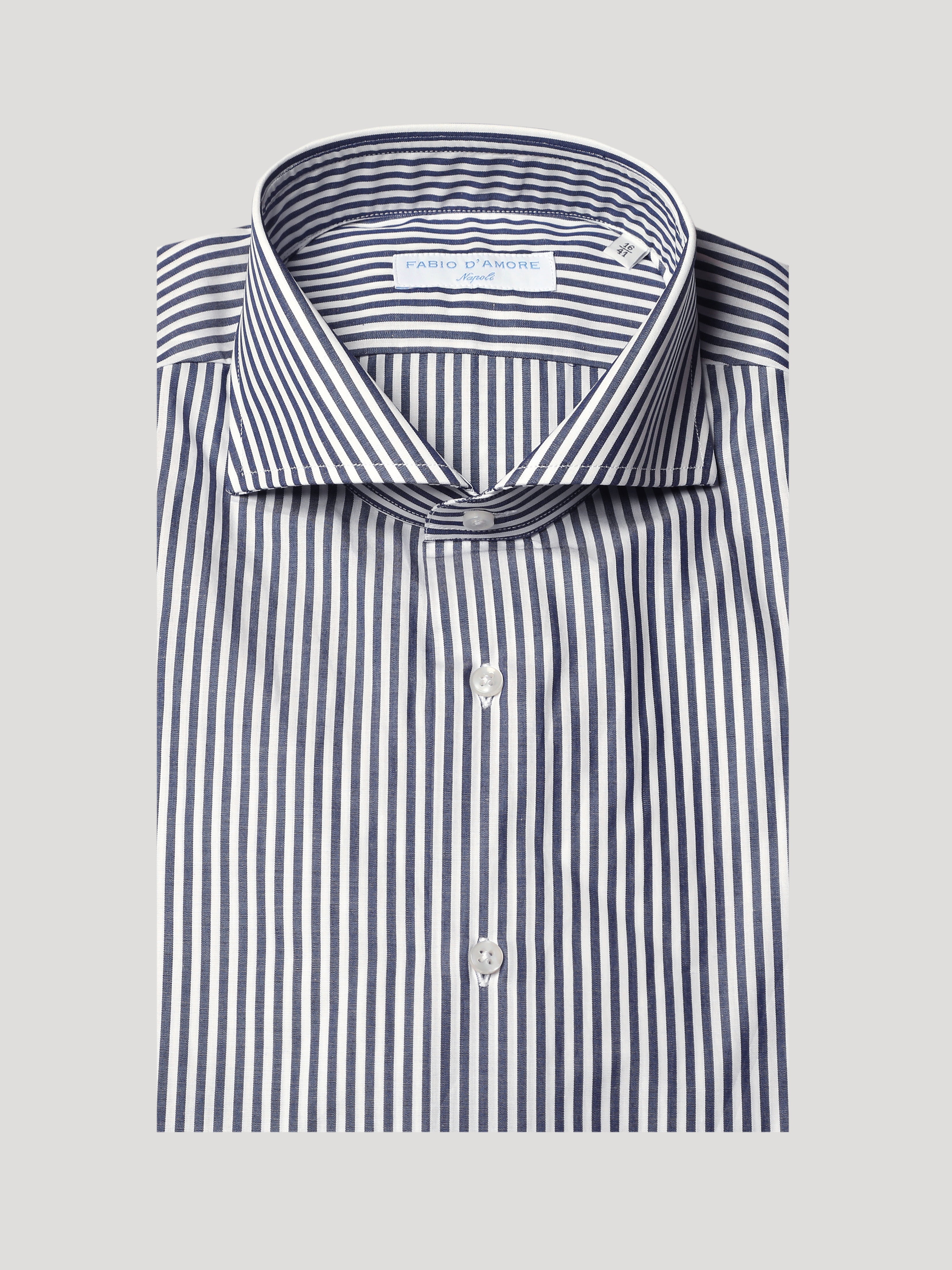 Camicia Slim Sartoriale Collo Mezzo Francese Tinos Blu