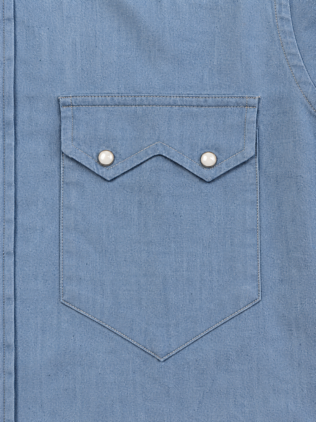 Camicia Texana in Denim Celeste Made in Italy
