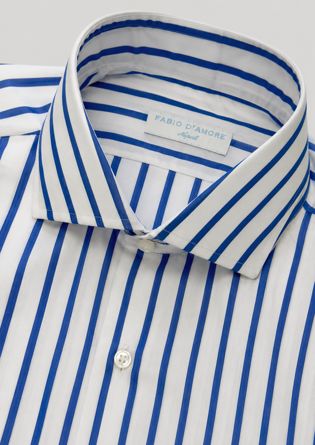 Camicia Slim Sartoriale Vivara Riga Blu Made In Italy