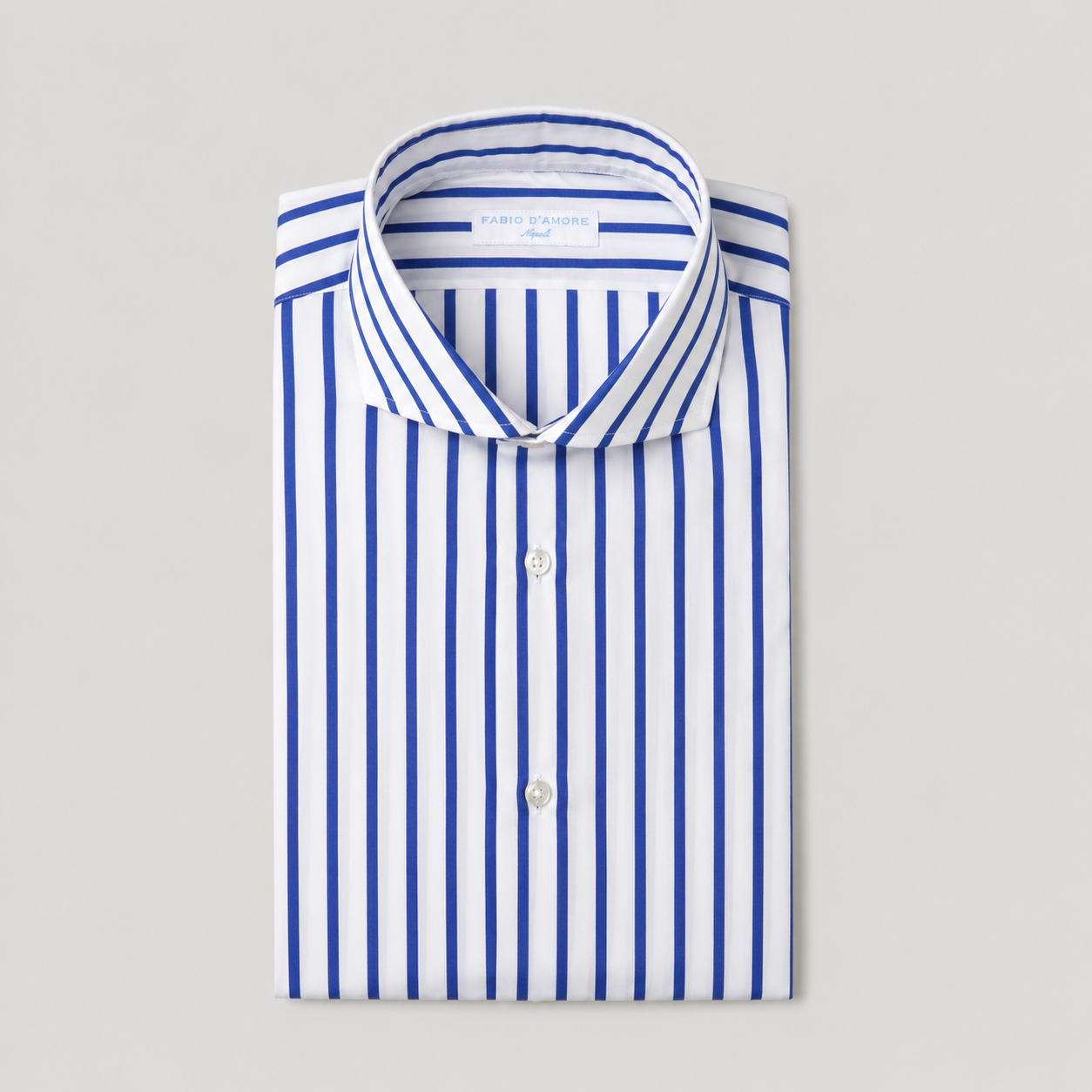 Camicia Slim Sartoriale Vivara Riga Blu Made In Italy