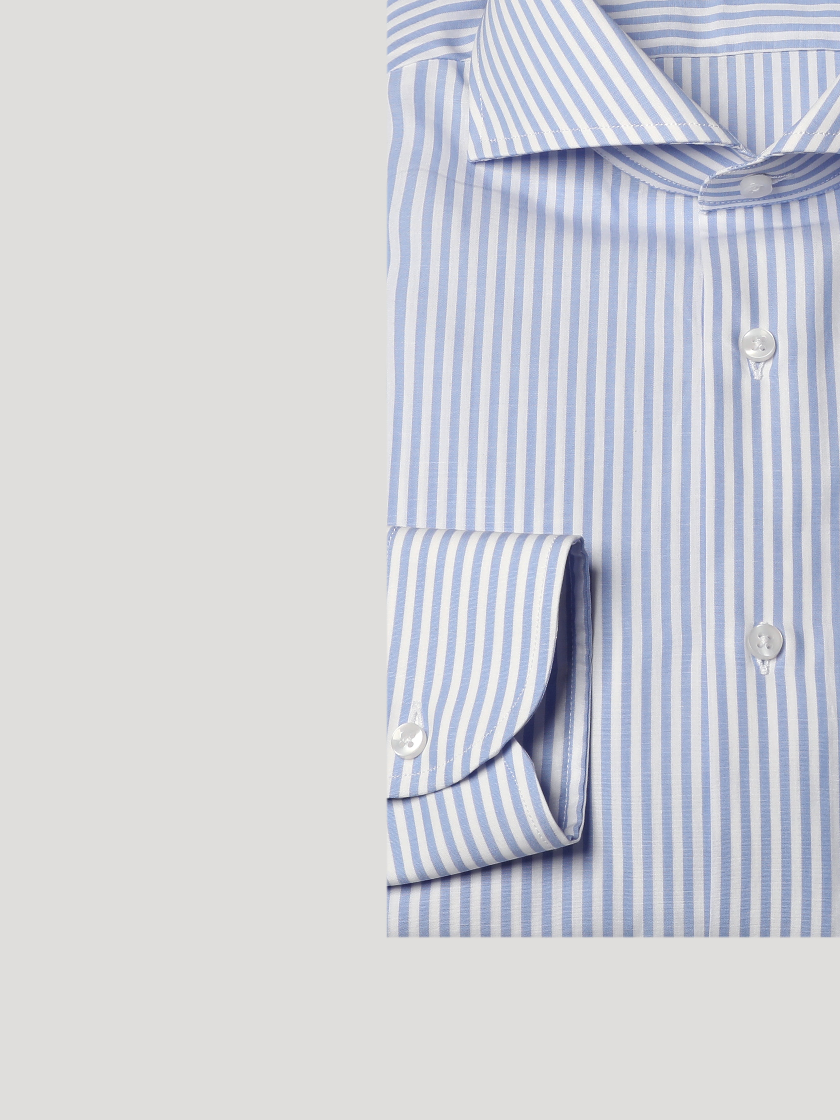 Camicia Slim Sartoriale Collo Mezzo Francese Tinos Celeste Chiaro Made In Italy