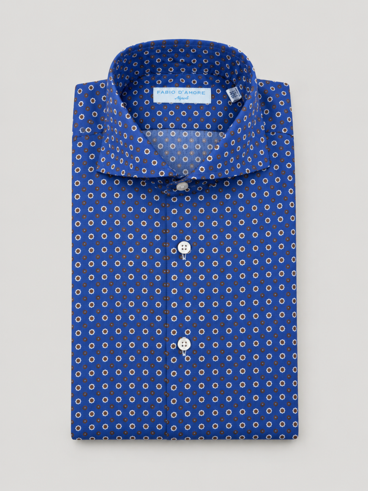 Camicia Slim Sartoriale Stampa Blu fantasia Cravatta 2 Made In Italy