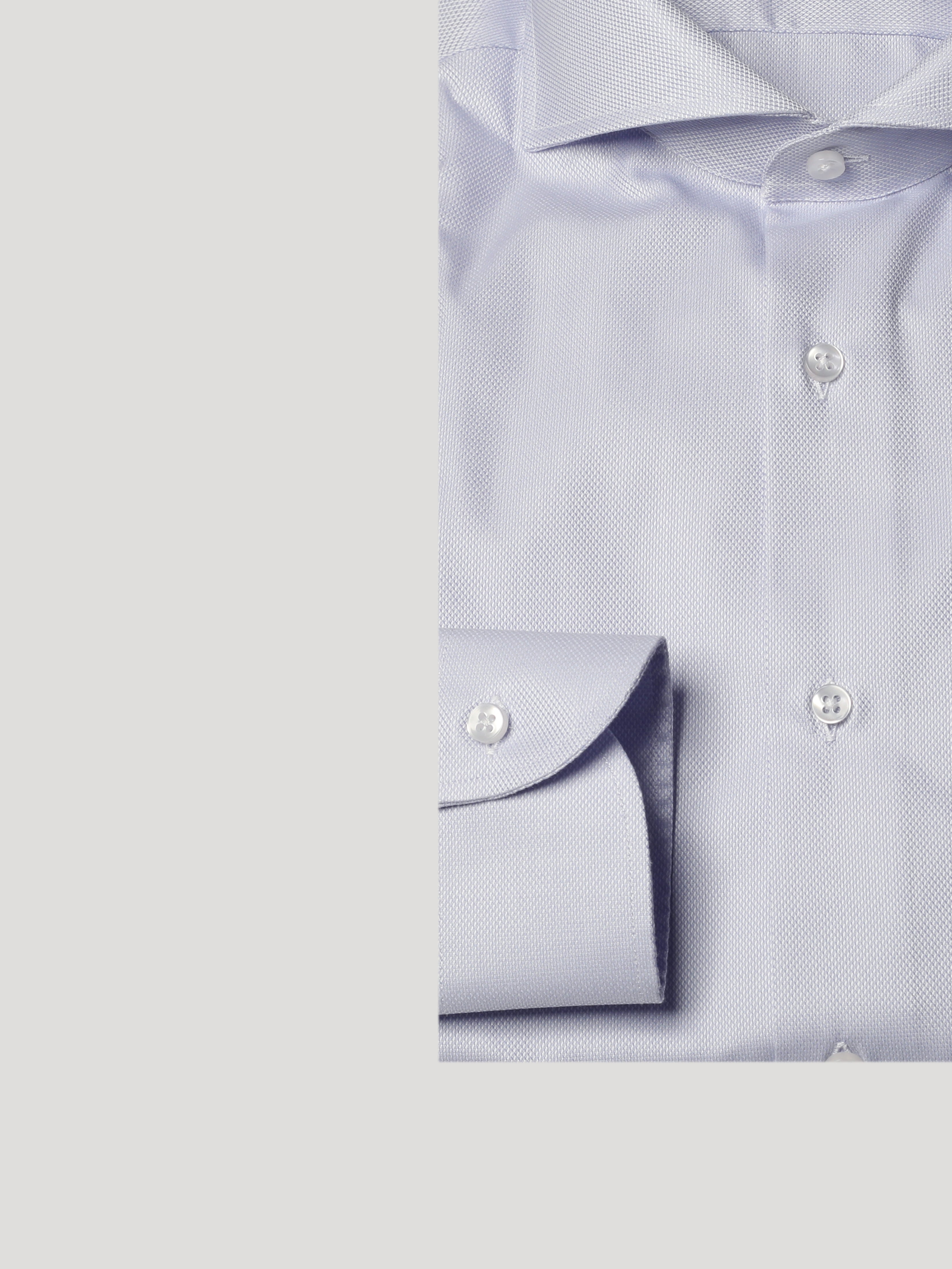 Camicia Slim Sartoriale Collo Mezzo Francese Royal Oxford Celeste Chiaro Made In Italy