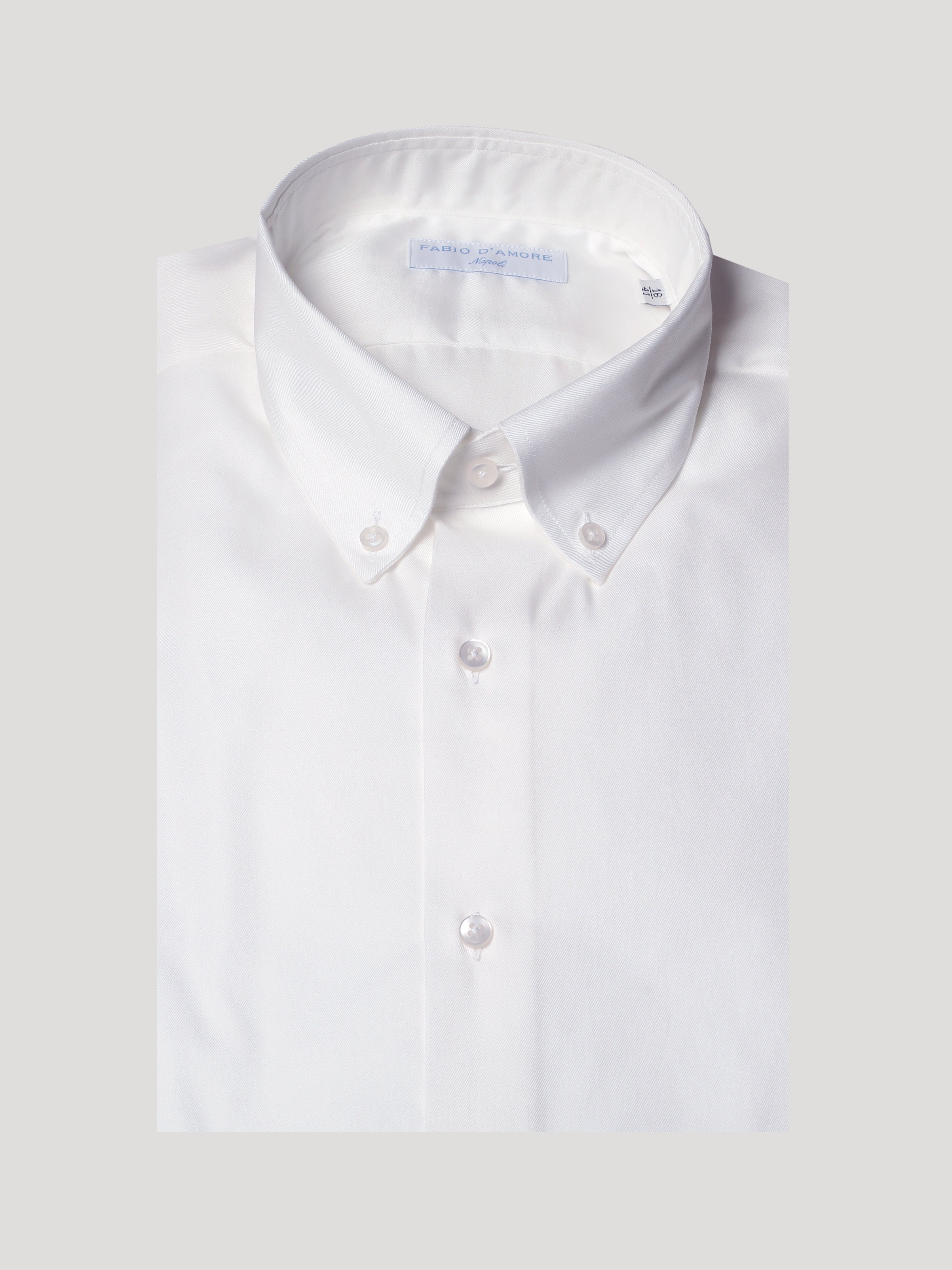 Camicia Slim Sartoriale Collo Botton Down Bianco Made In Italy
