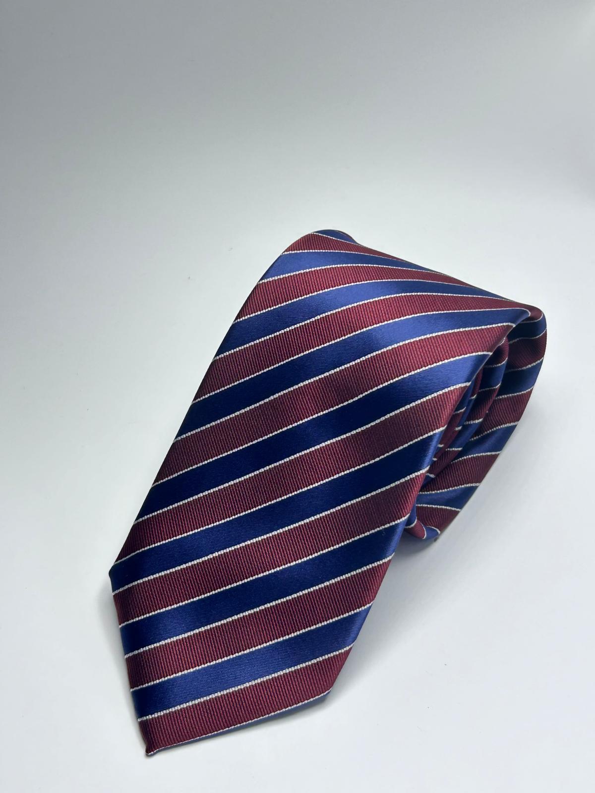 Cravatta Regimental Blu e Bordeaux