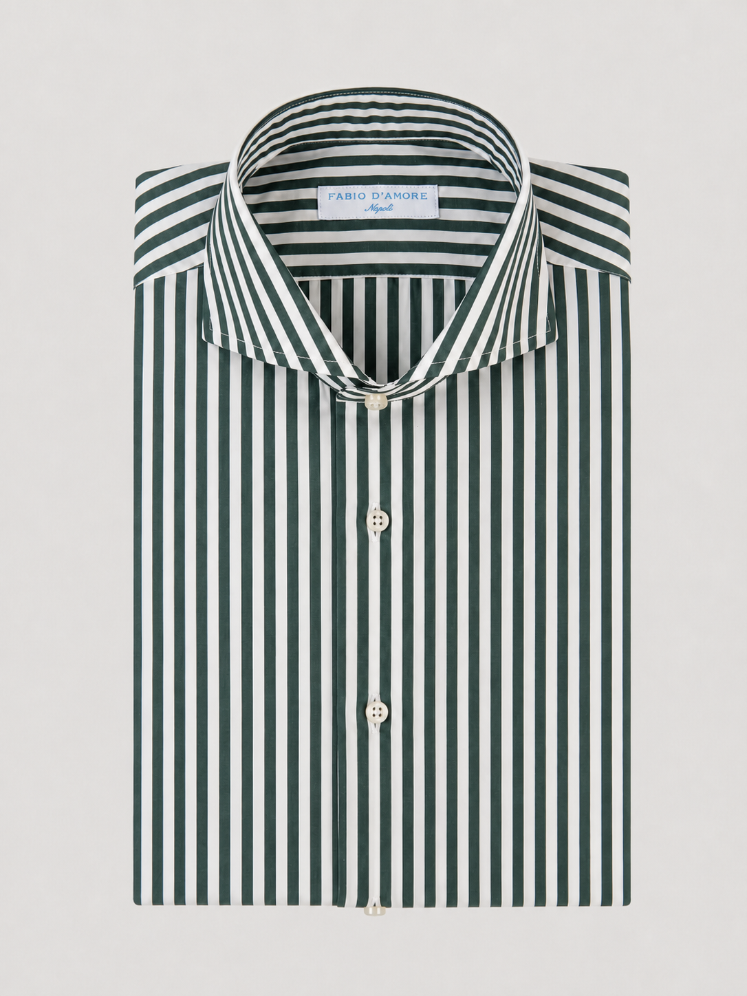 Camicia Sartoriale Collo Mezzo Francese Made In Italy Planet Verde 100% Cotone Popeline 70 Compact
