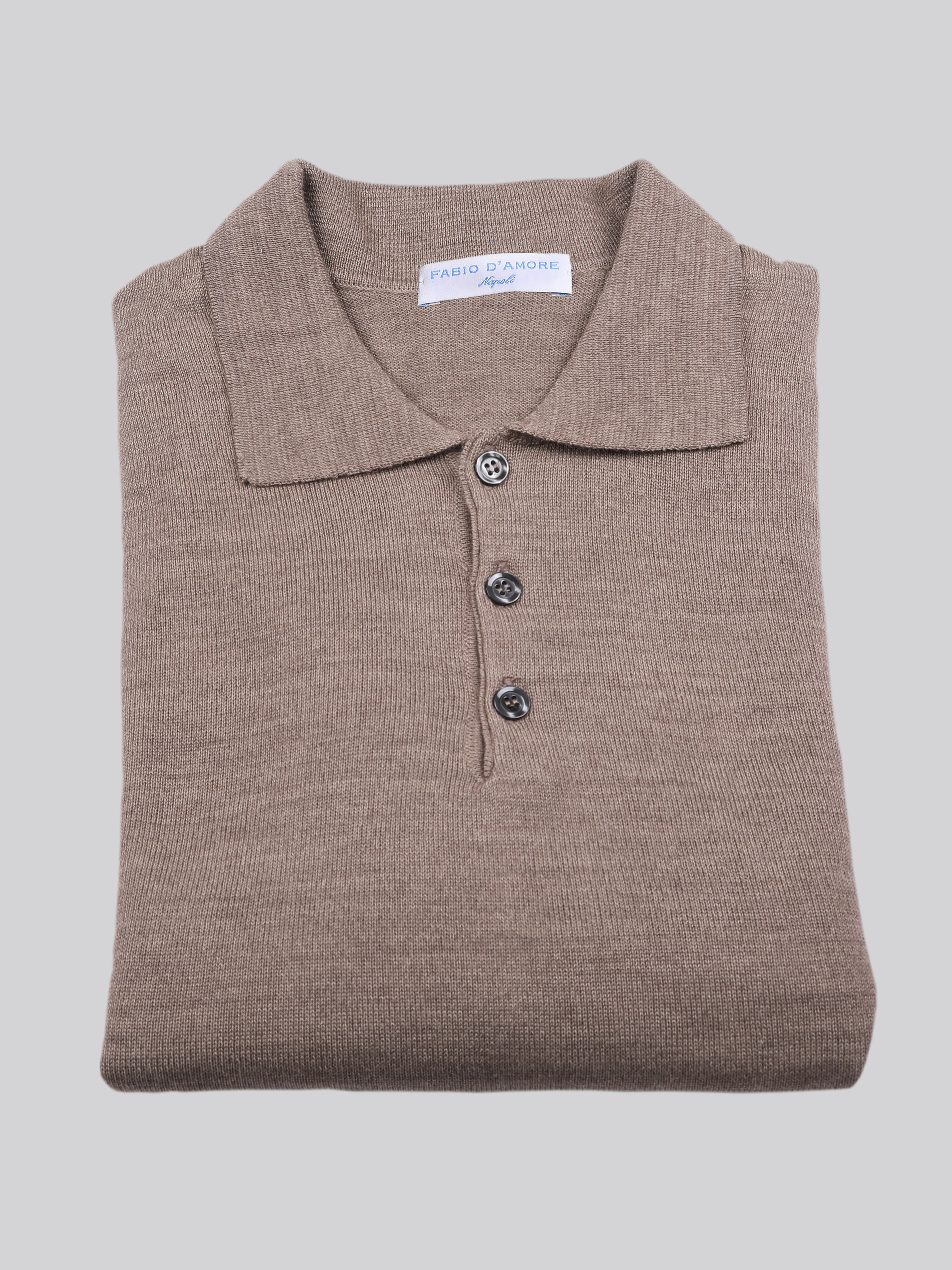 Polo In 100% Lana Merinos Corda Made In Italy