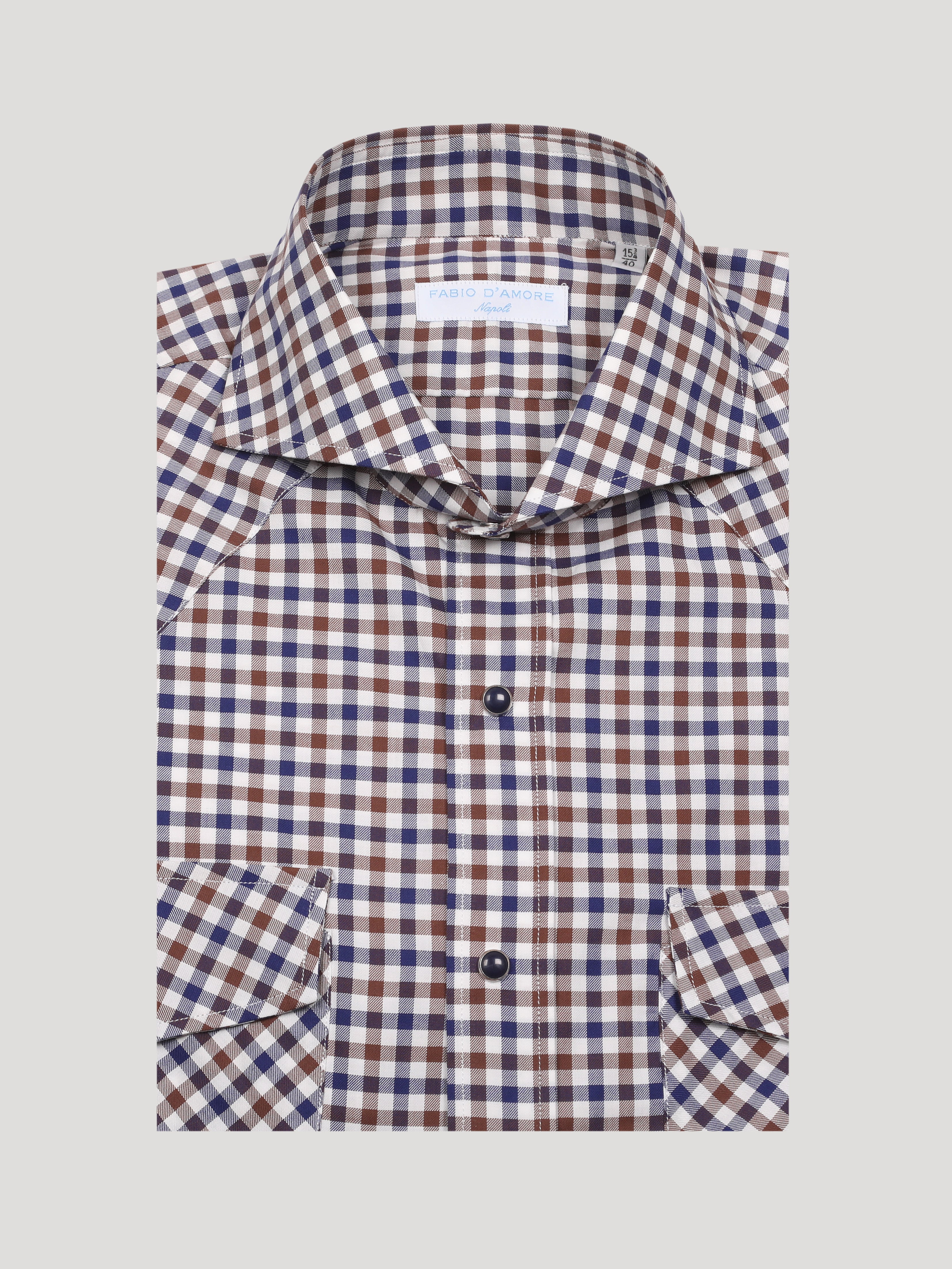 Texana In cotone Blu e Marrone