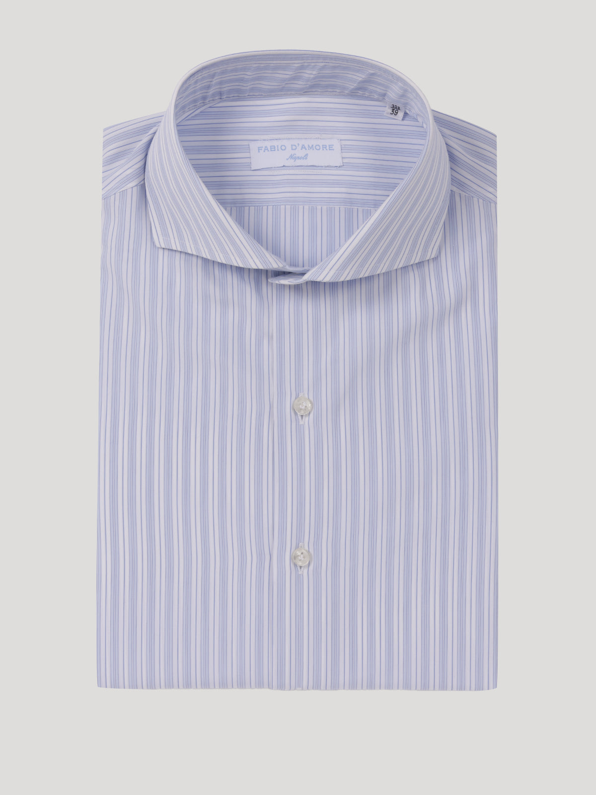 Camicia Slim Fit Doppia Riga Collo Mezzo Francese