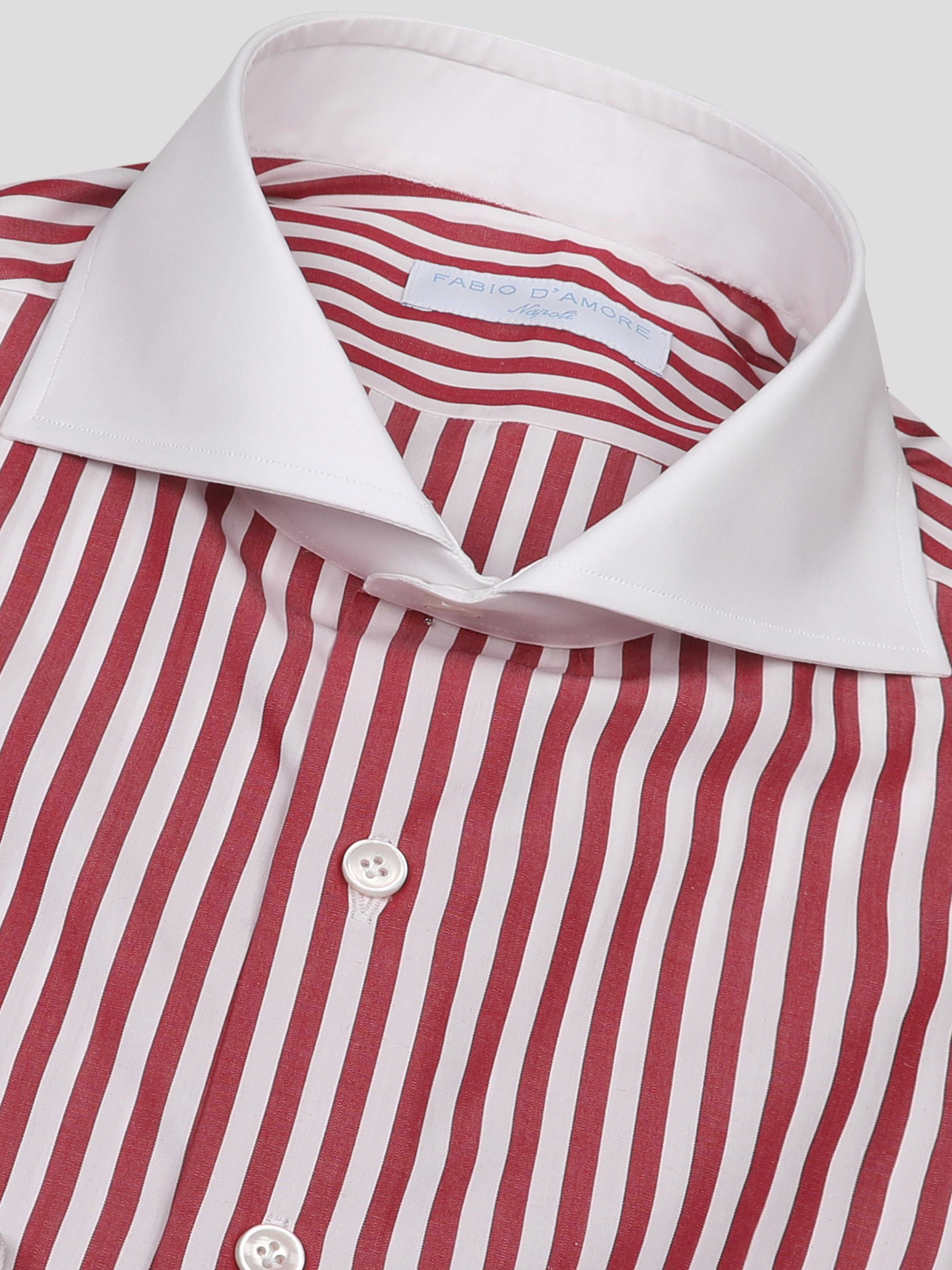 Camicia SLIM Sartoriale wall Street Riga Rossa Collo e Polsi bianchi Made in Italy