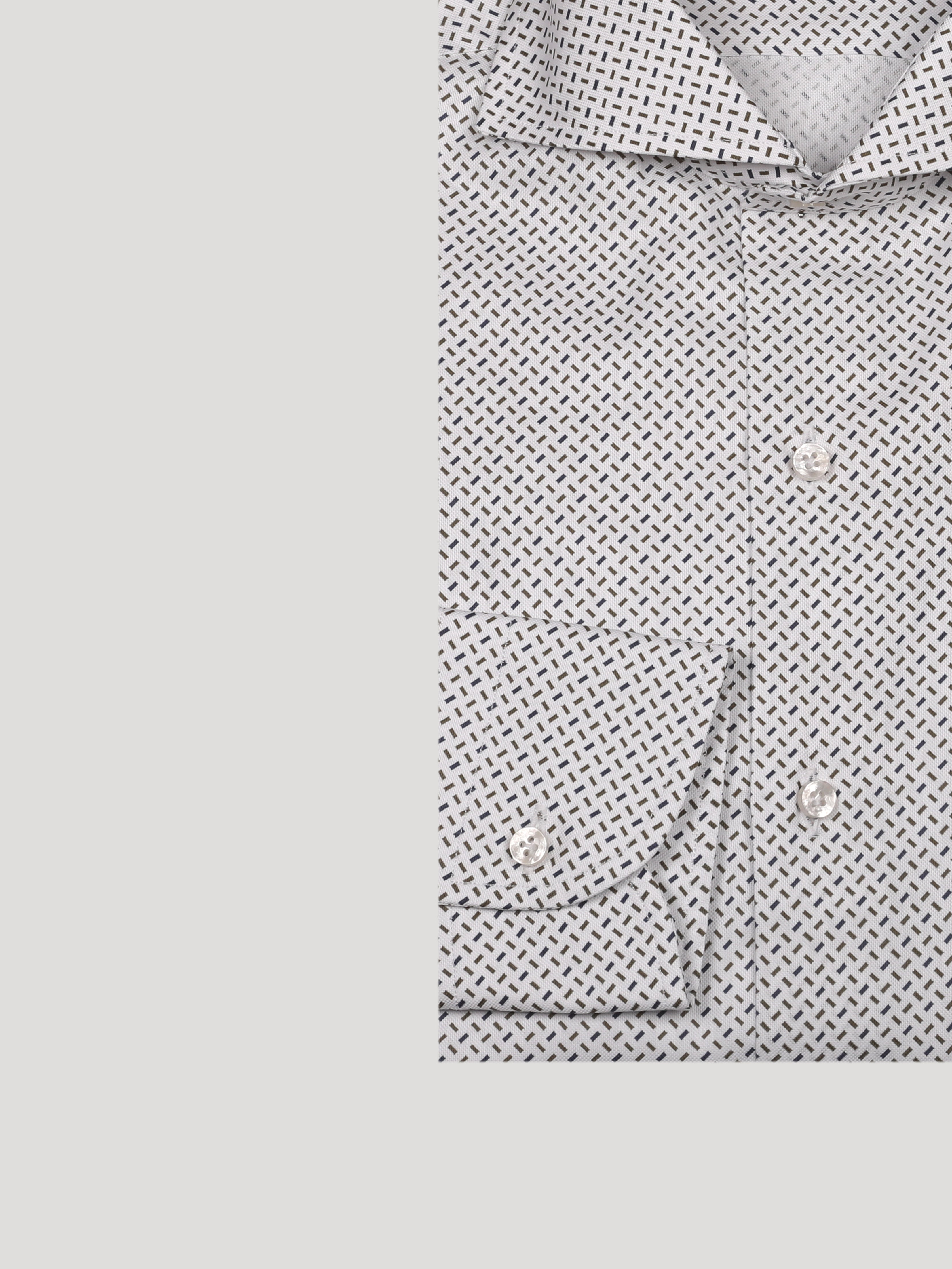 Camicia Slim Sartoriale Oxford Stampata Collo Mezzo Francese Soft