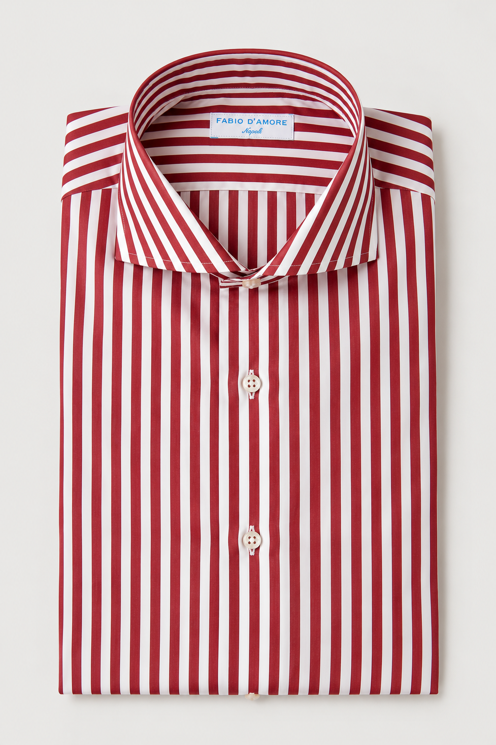 Camicia Sartoriale Collo Mezzo Francese Made In Italy Planet Rosso 100% Cotone Popeline 70 Compact