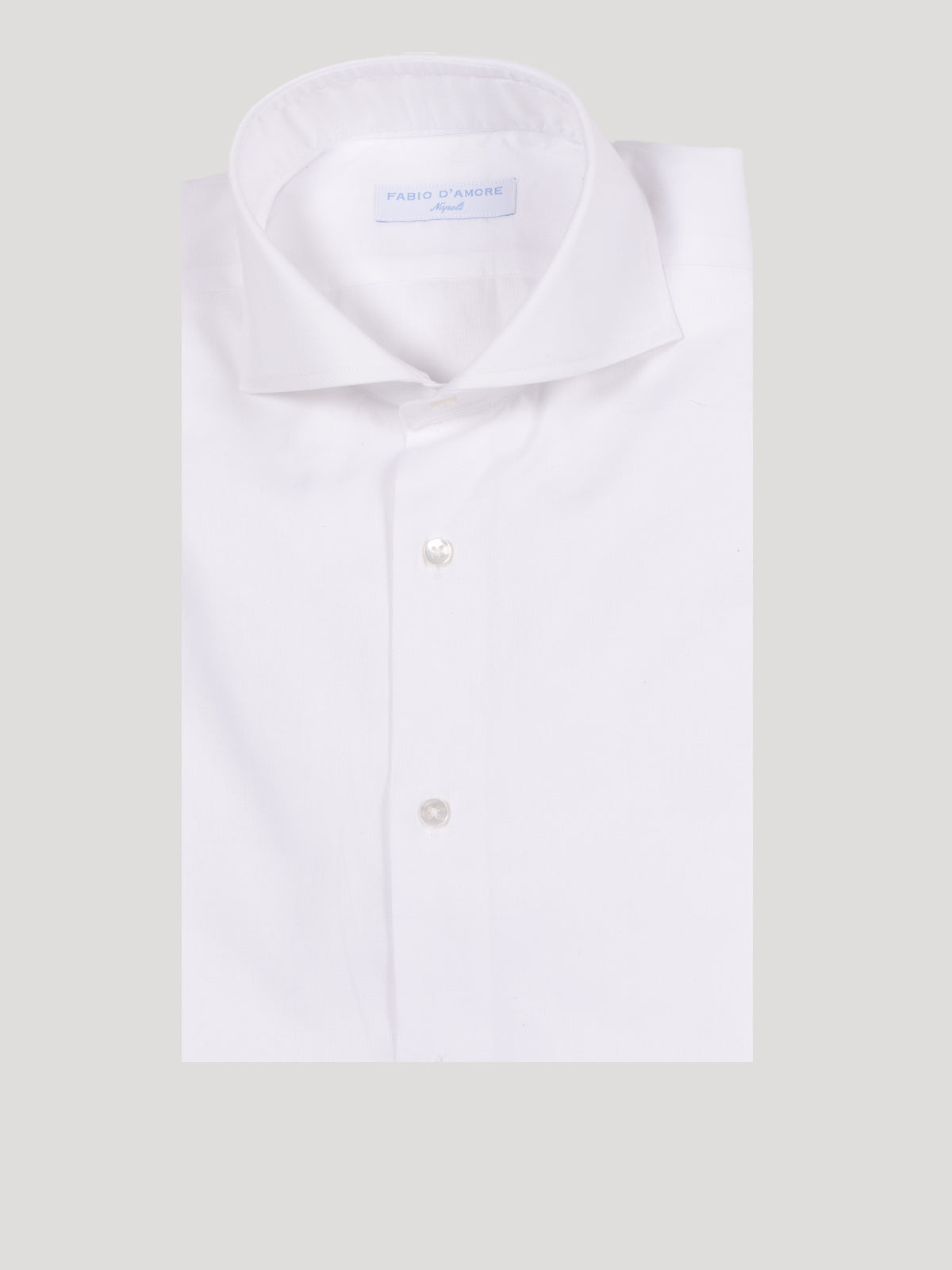 Camicia Basic Fil A Fil Bianco Slim Fit Collo Mezzo Francese