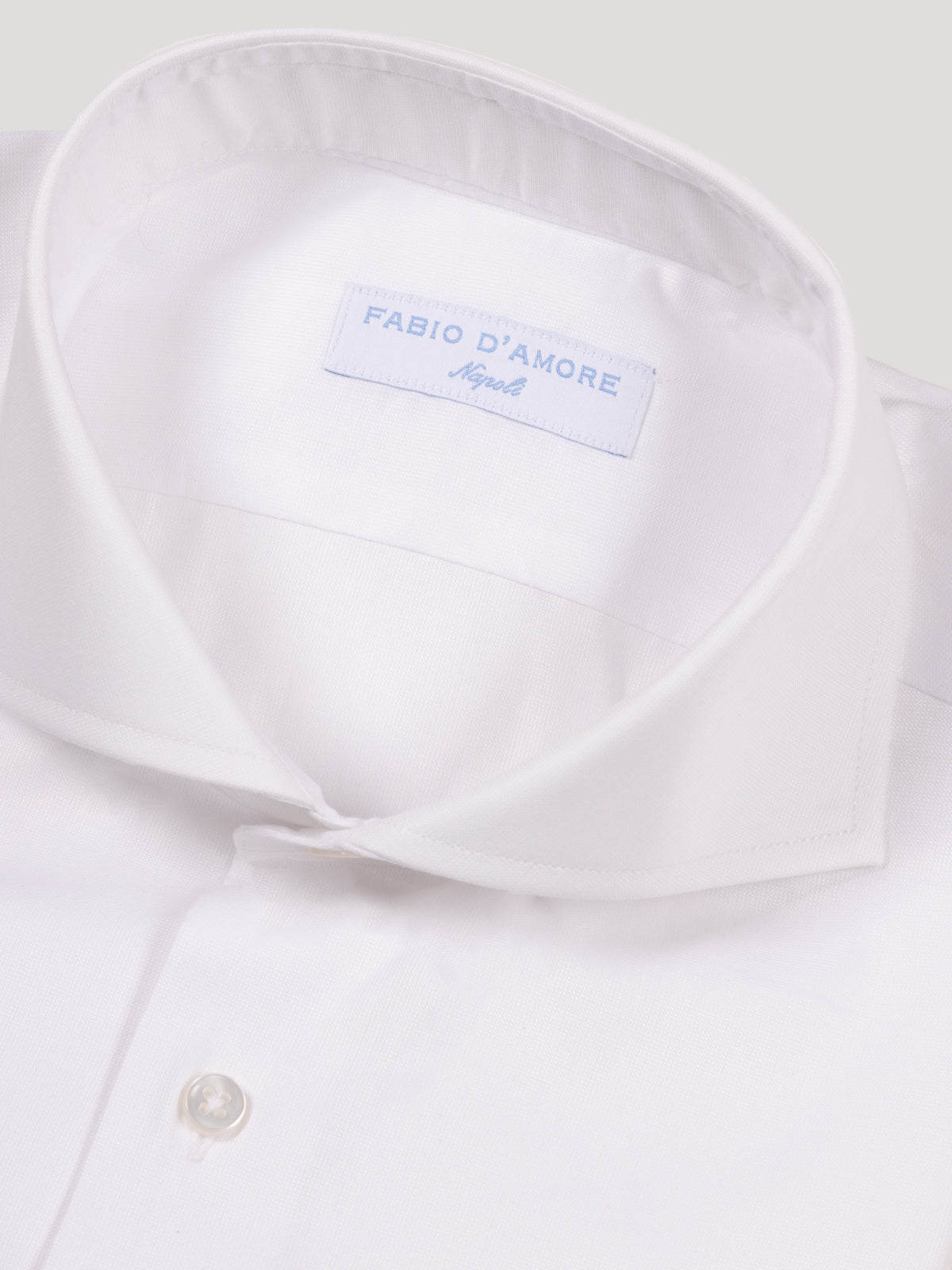 Camicia Basic Fil A Fil Bianco Slim Fit Collo Mezzo Francese