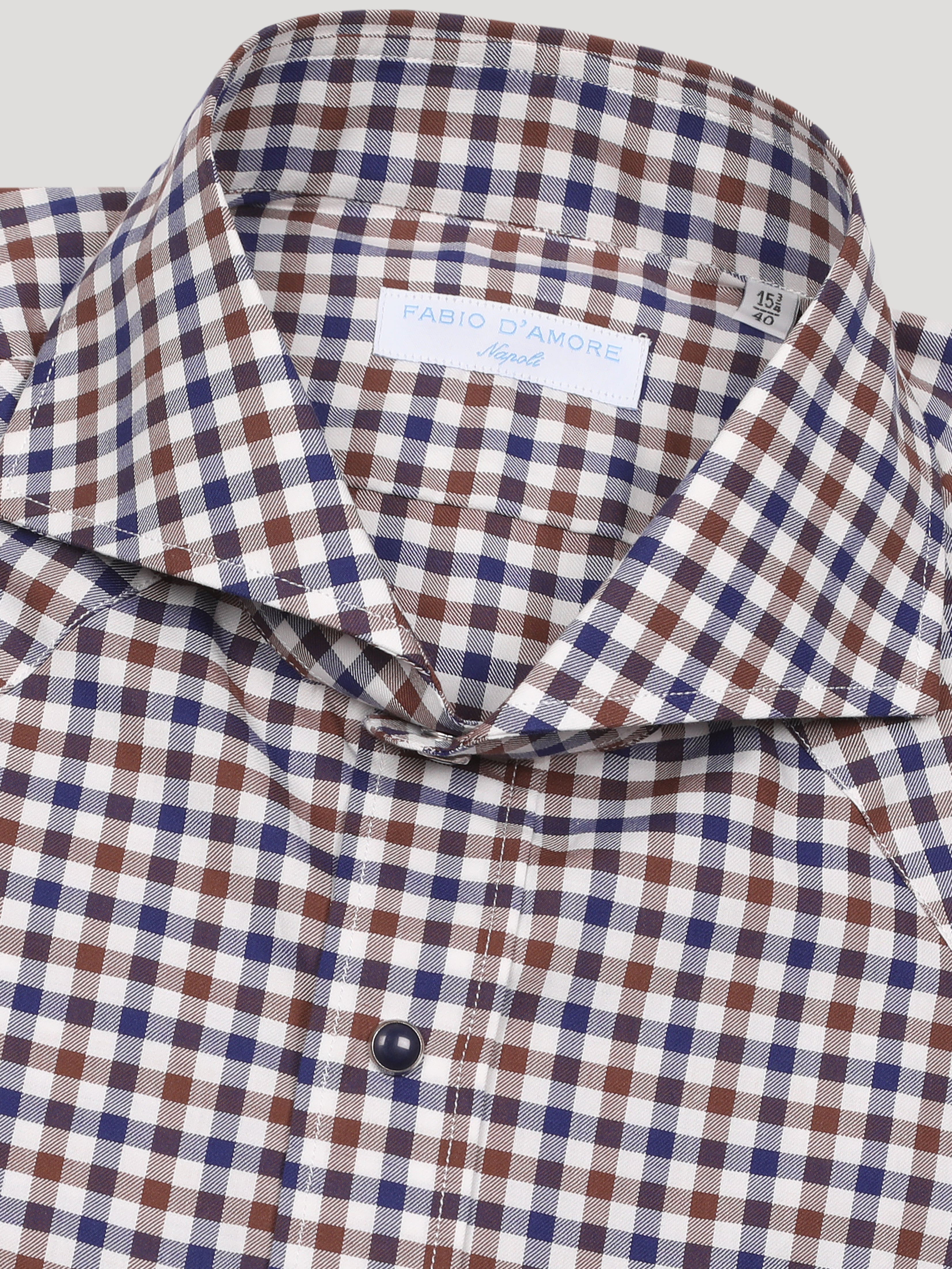 Texana In cotone Blu e Marrone