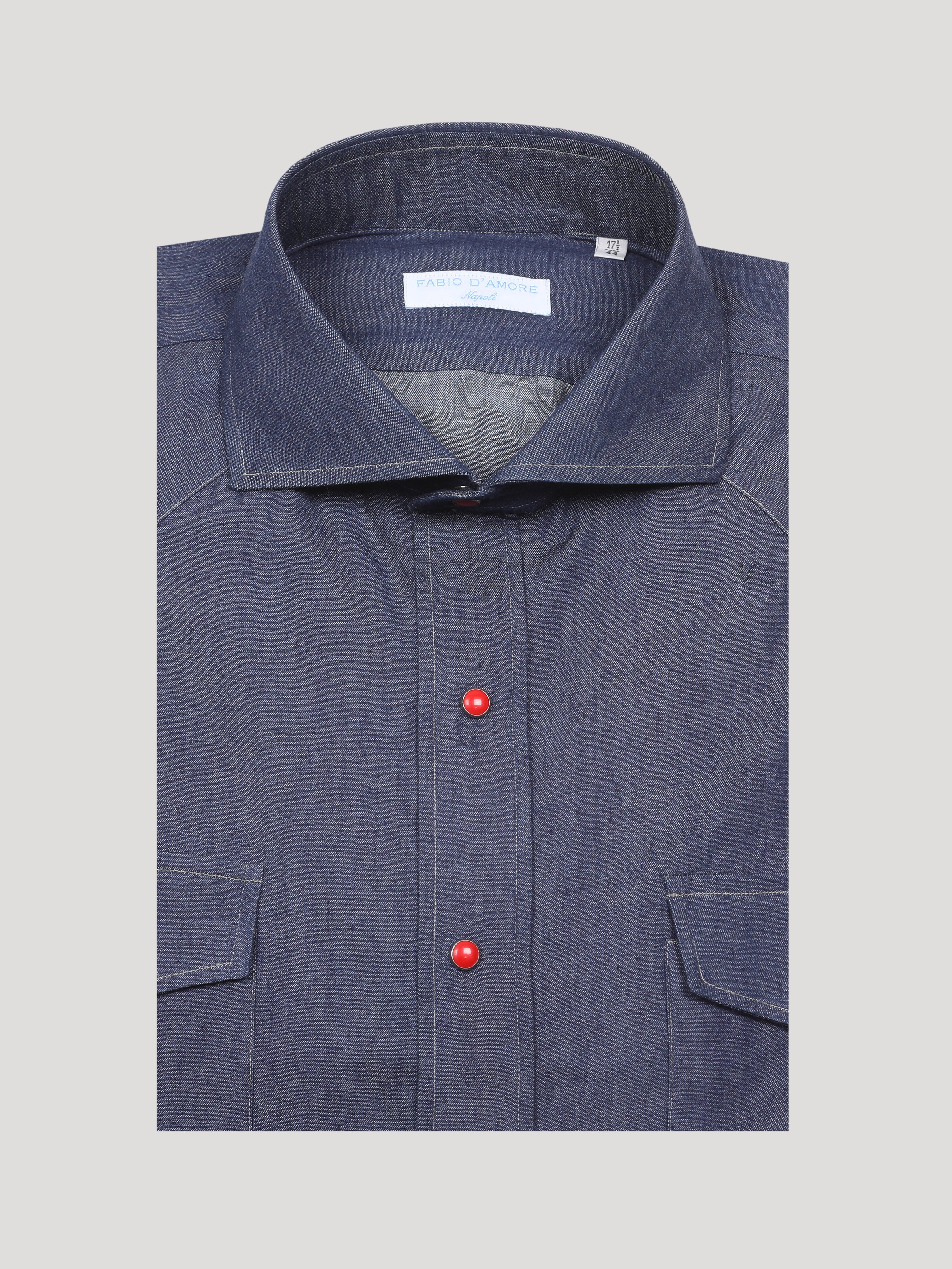 Camicia In Texana Denim Scuro