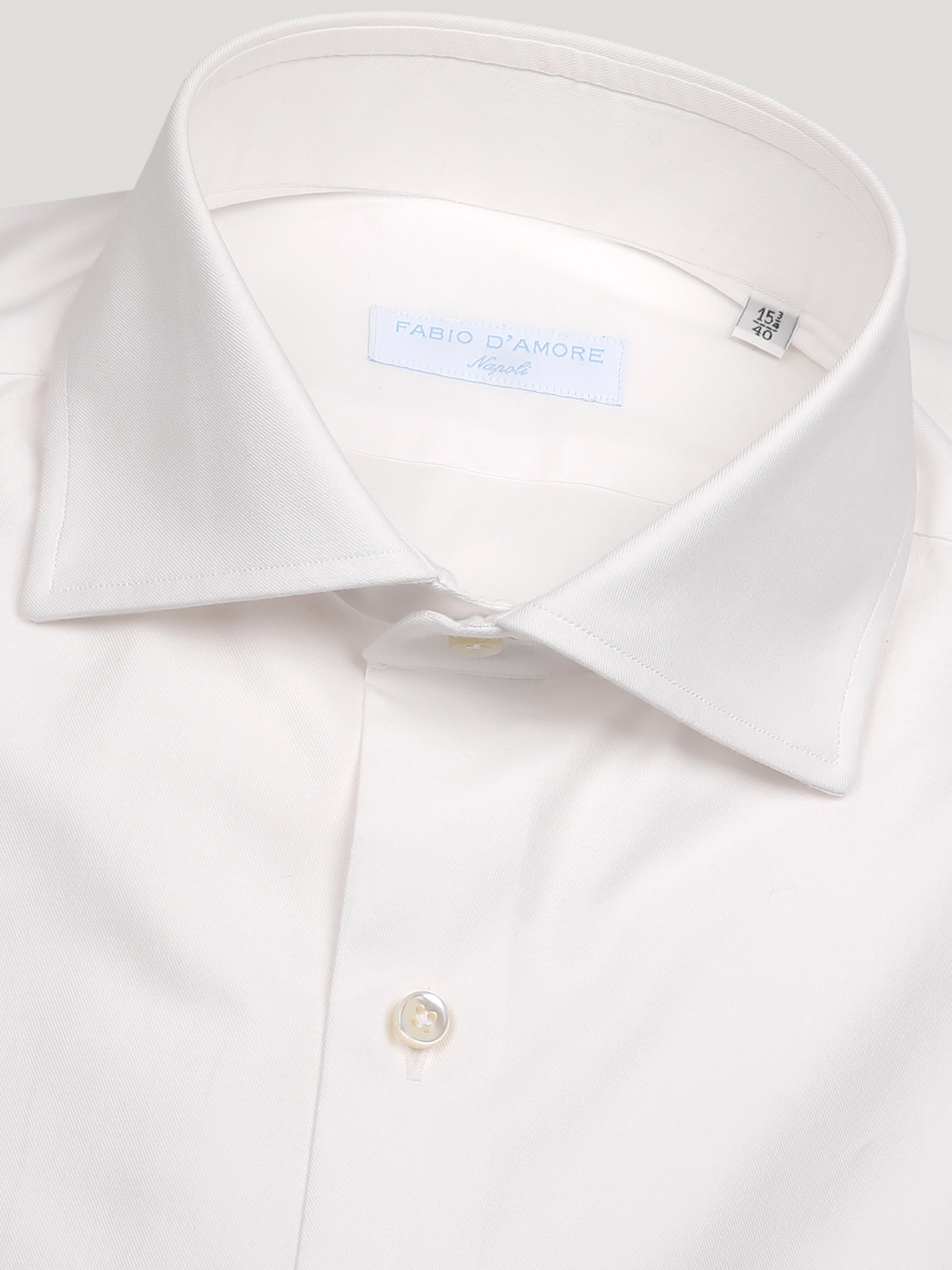 Camicia SLIM Sartoriale Collo Mezzo Francese Bianca 3 PASSAGGI A MANO Napoletanità